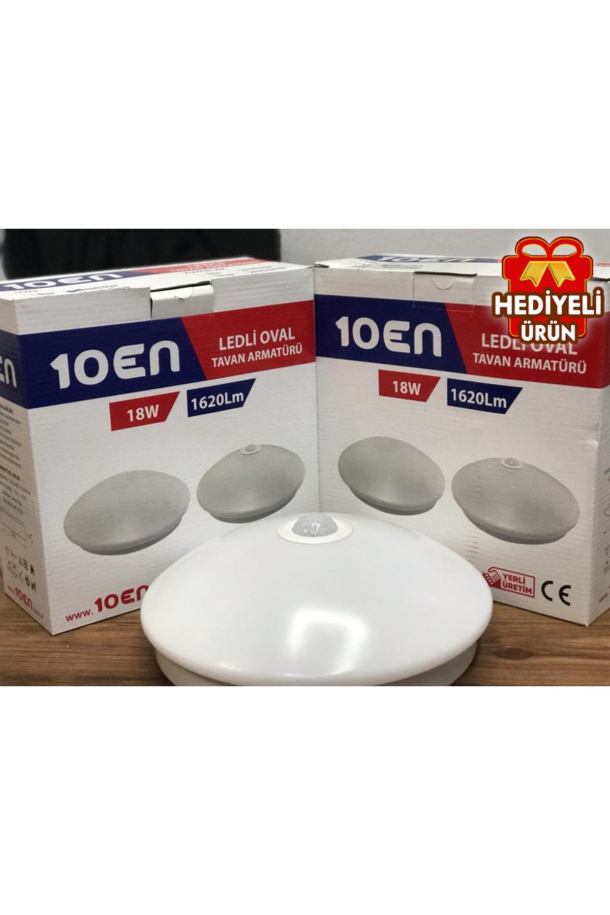10EN 18w Ledli Sensörlü Dekoratif Oval Tavan Armatürü