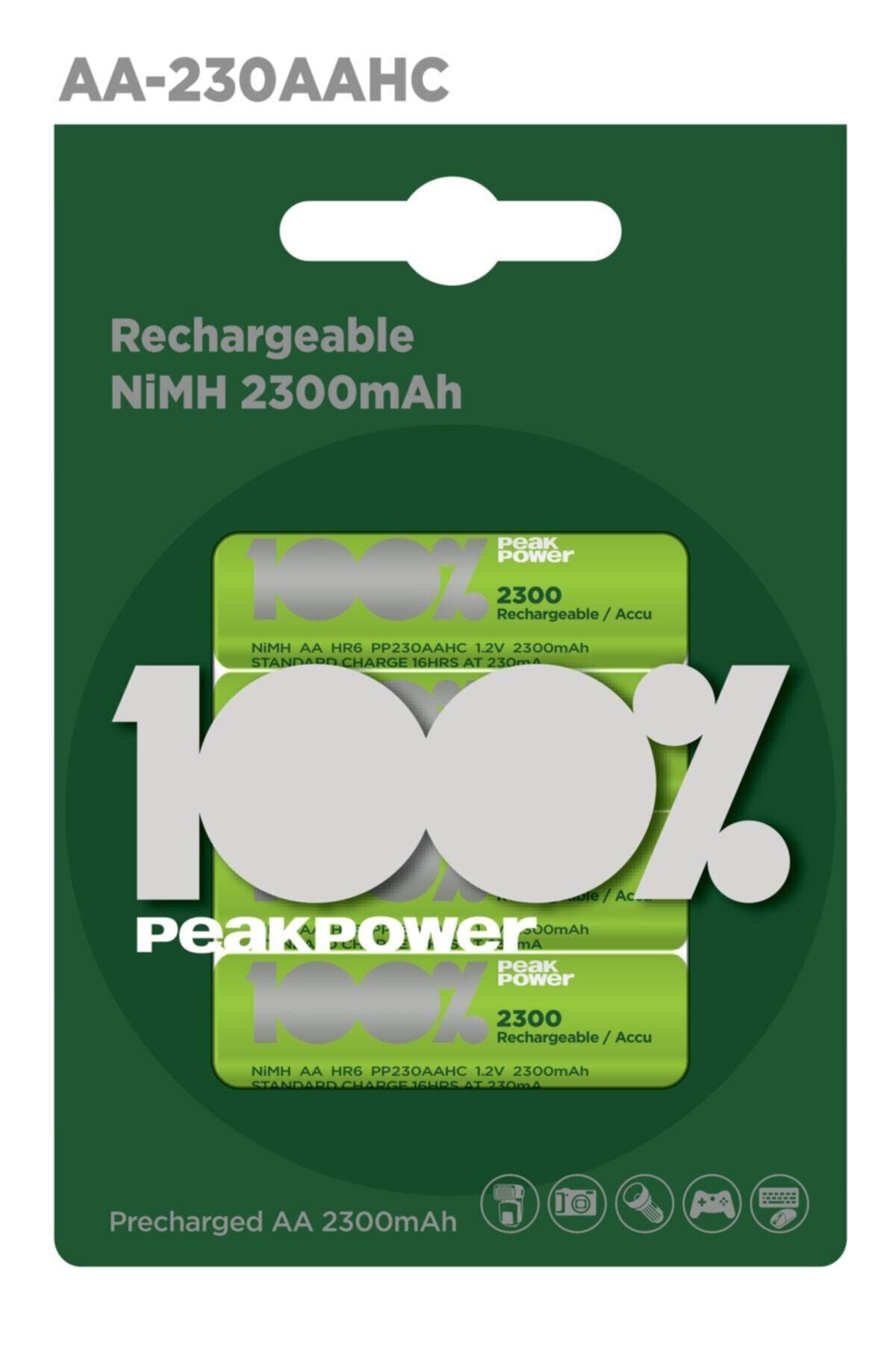 Peak Power Aa Boy Kalem Pil Şarjlı 2300mah 4'lü Paket 230aahcmtk