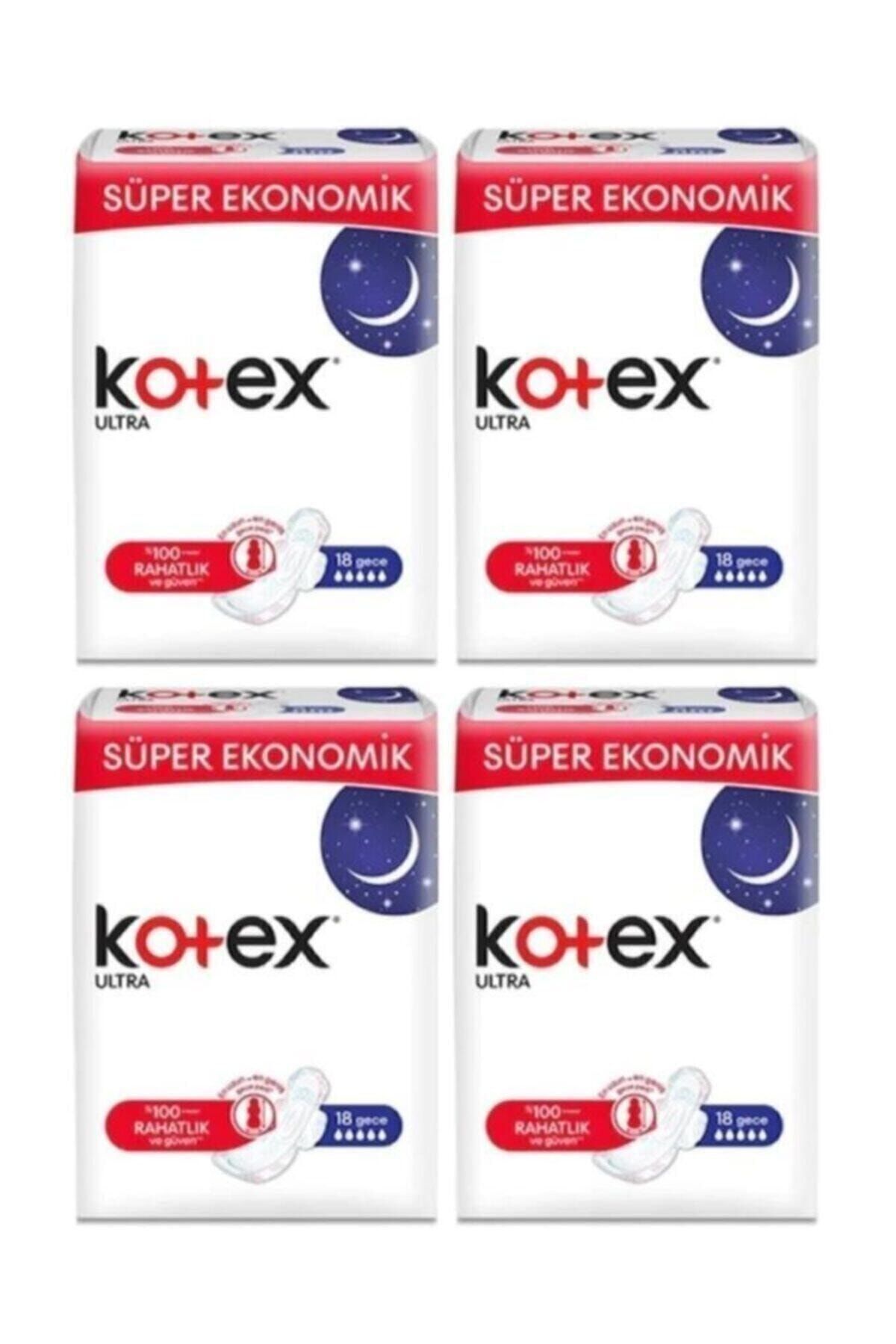 Kotex Ultra Quadro 18 Li Gece 4 Lu Set