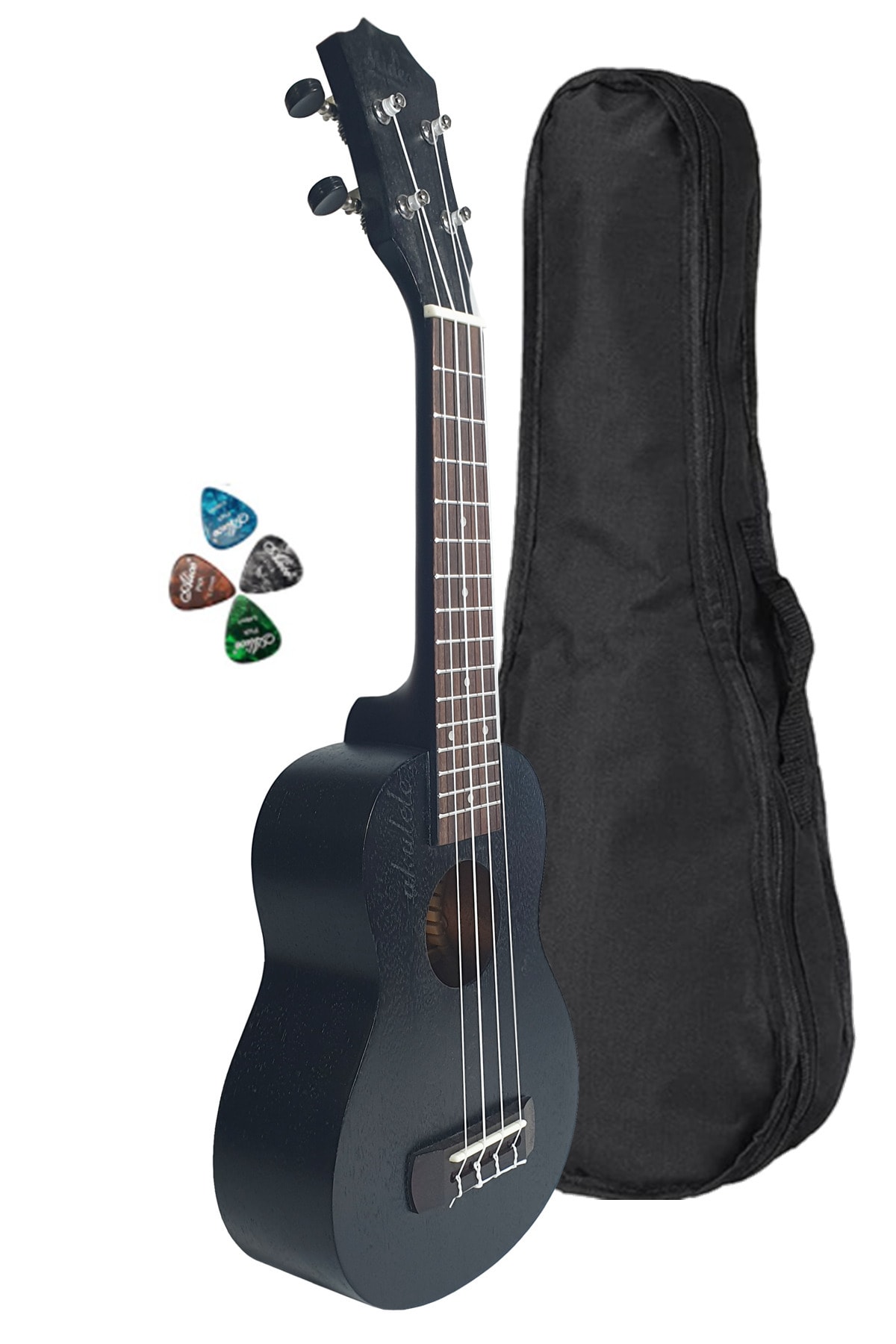 Midex Sp21bkx Black Set Hakiki Ağaç Soprano Ukulele (ÇANTA PENA)