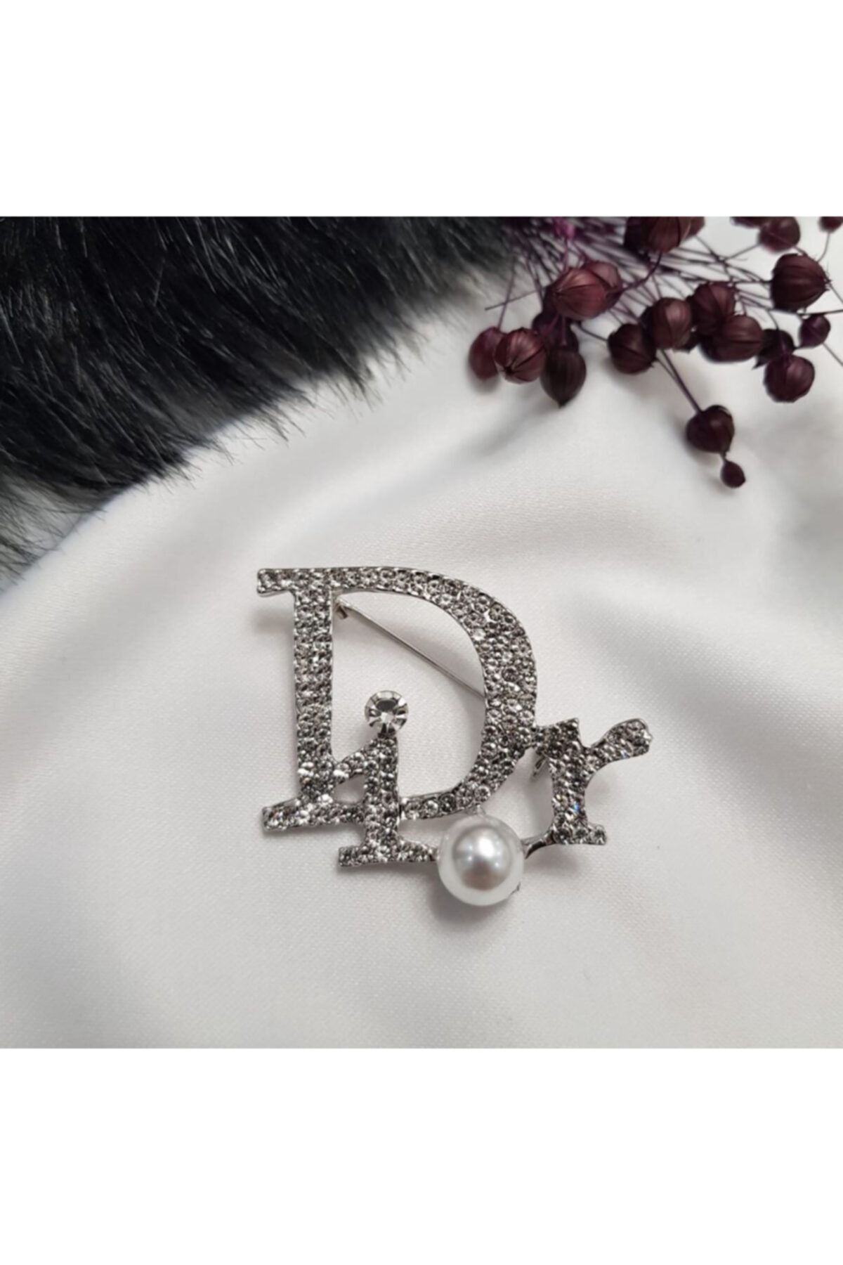 Gigi Jewelleryy Kadın Inci Zirkon Taşlı Gümüş Broş