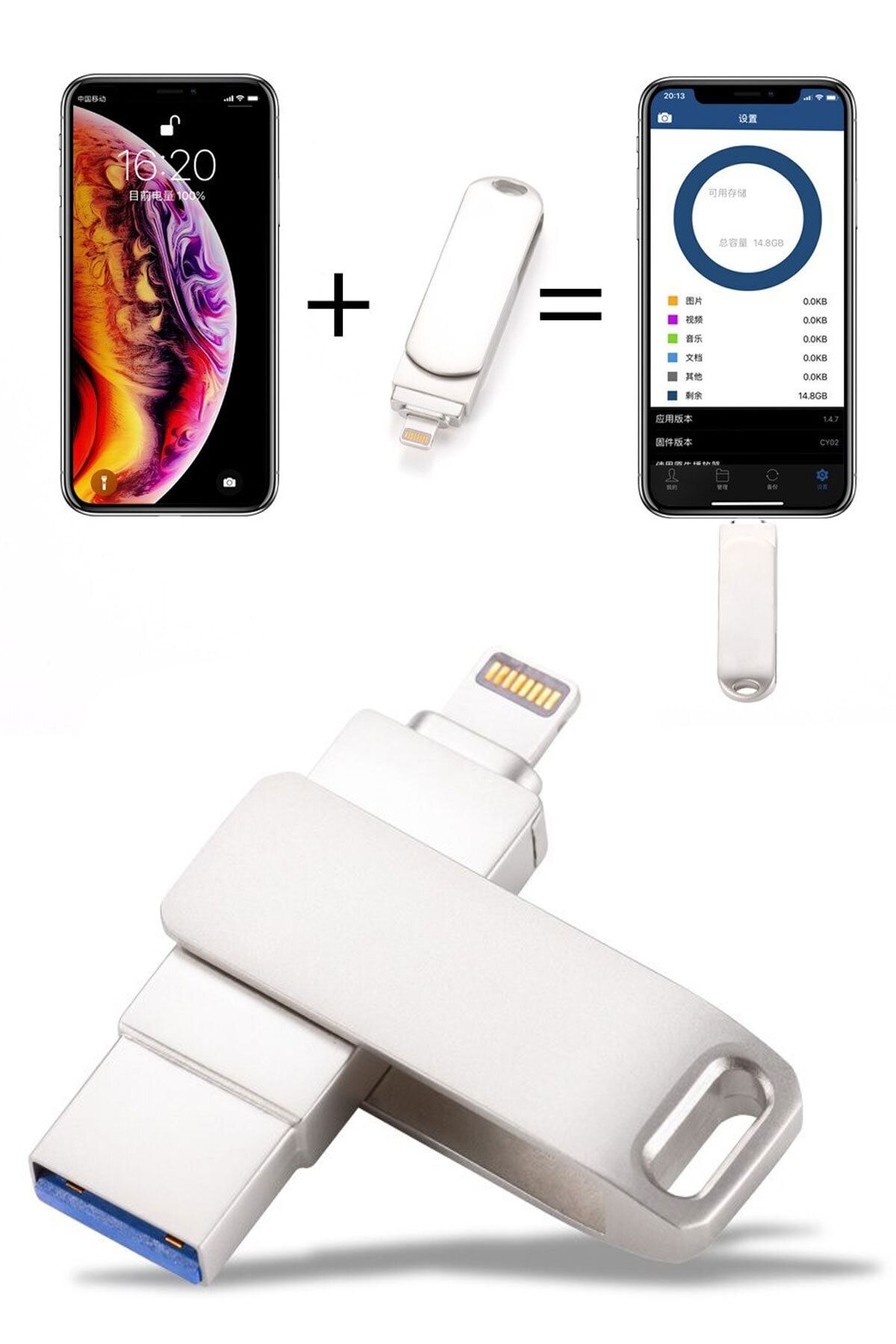 Favors Apple Iphone 12 Pro Max Uyumlu Otg Usb Flash Bellek 128 Gb Usb 3.0 Hızlı Veri Aktarımı