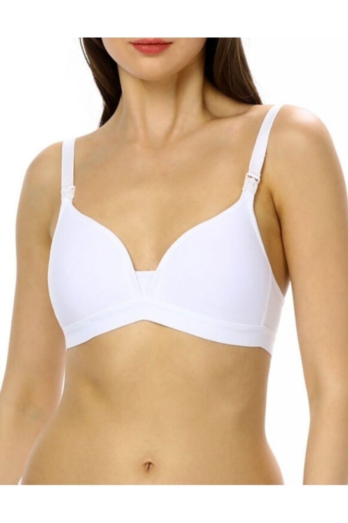 by HW Kadın Beyaz Yumuşak Kaplı Emzirme Sütyeni