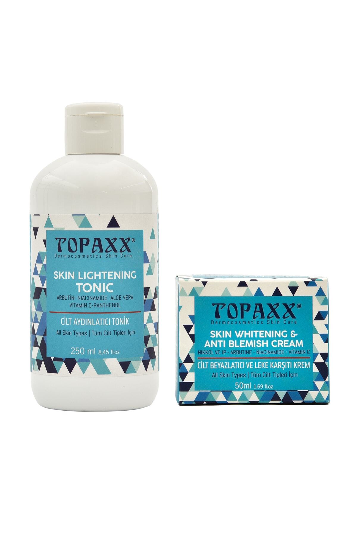 Topaxx Cilt Beyazlatıcı Ve Leke Giderici Krem 50 Ml ve Beyazlatıcı Tonik 250 Ml