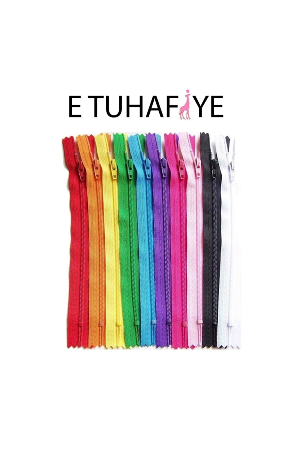 e tuhafiye 10 Adet Kırmızı Fermuar