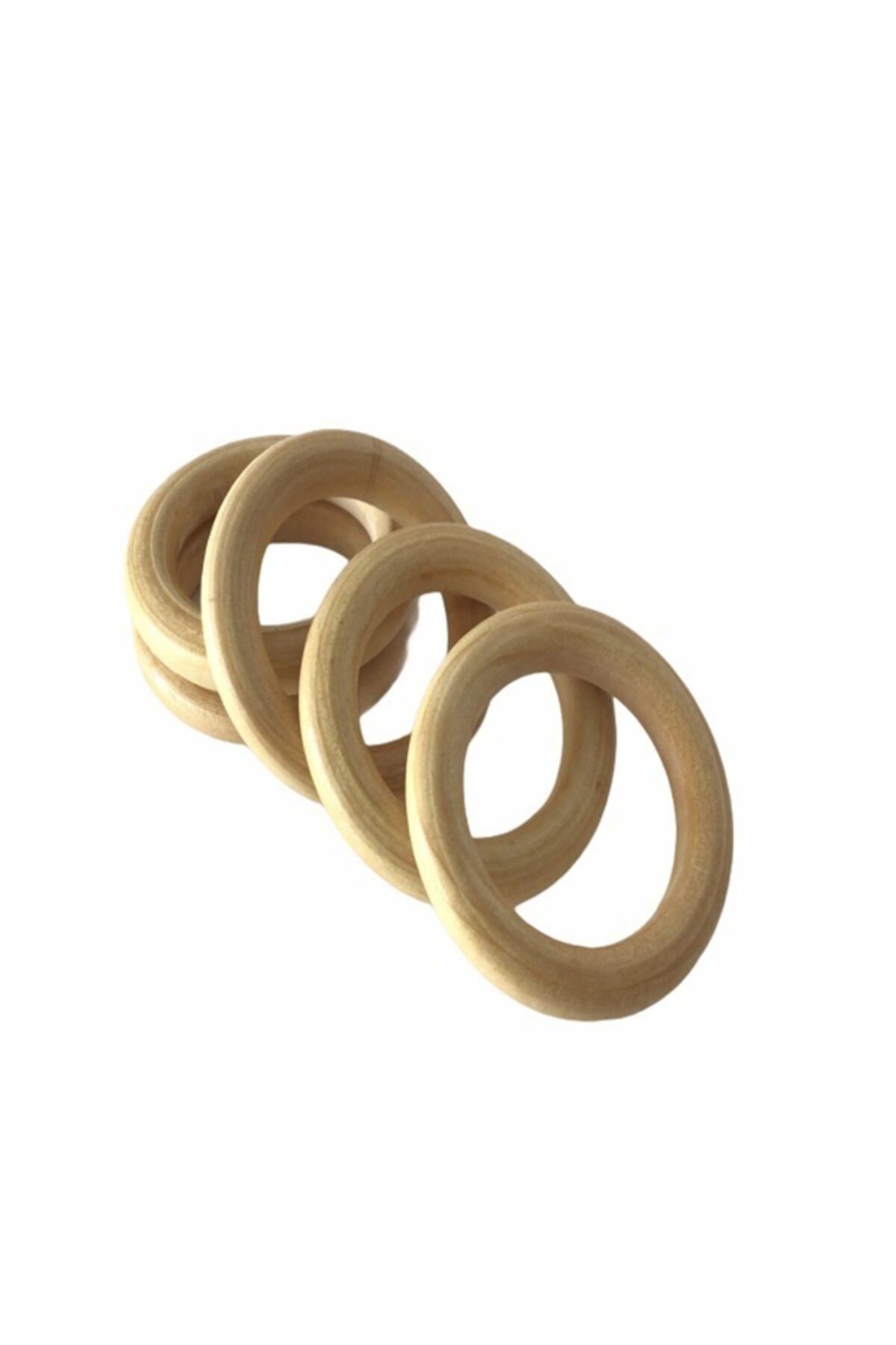 Erdal Ticaret Ahşap Cilalı Halka 5 cm 5'li Paket Naturel