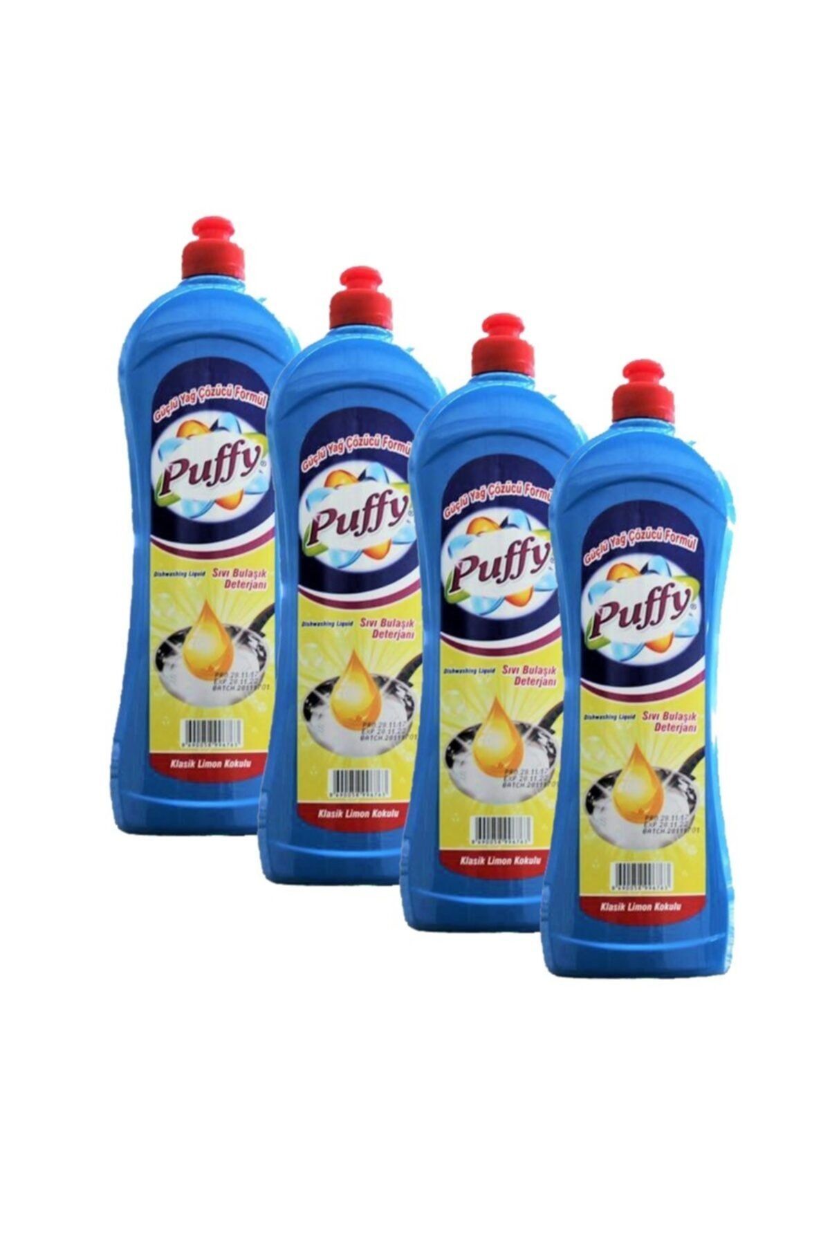 Puffy Sıvı Bulaşık Deterjanı Güçlü Yağ Çözücü Formül  4 Adet  Lımon 660 g