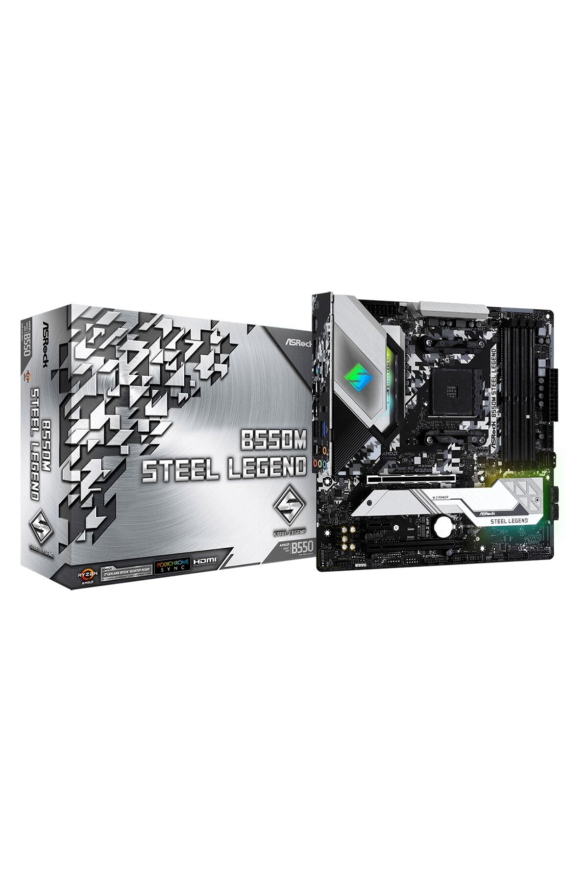 ASROCK B550m Steel Legend Socket Am4, Ddr4 4733mhz+ (oc), Argb, Pcıe Gen4 M.2 Armor Atx Anakart
