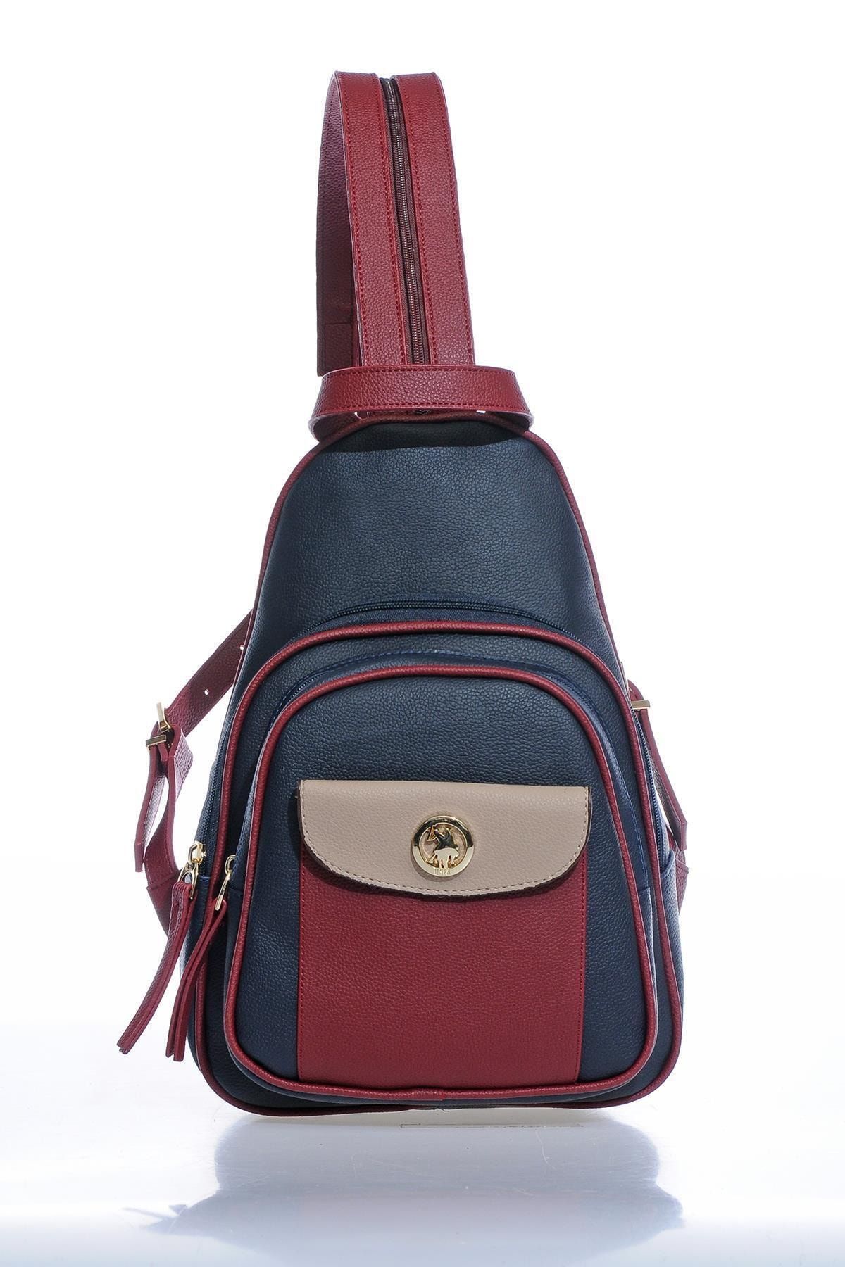 U.S. Polo Assn. Us21301 Lacıvert-bordo-vızon Kadın Sırt Çantası