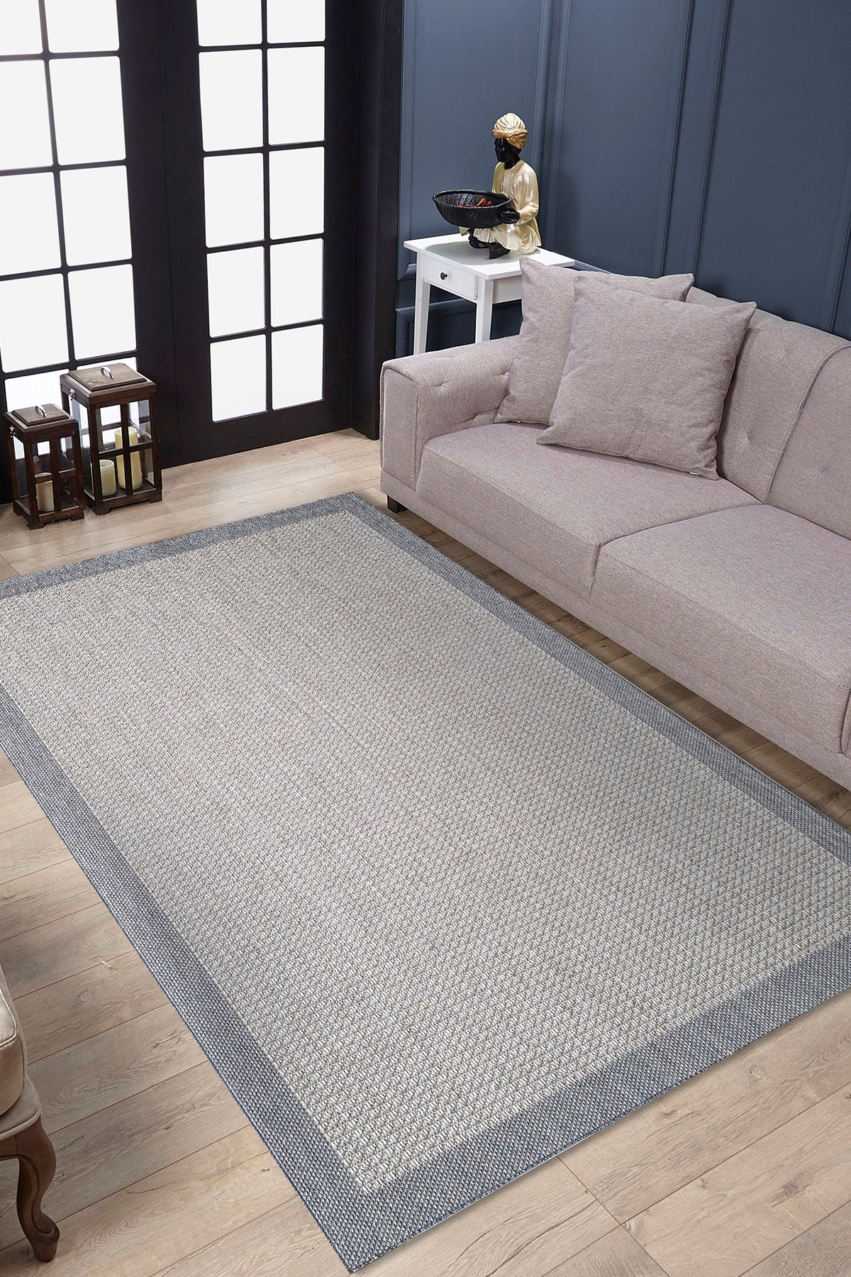 Konfor Halı Sisalux 3092 Gri Jüt Tabanlı Modern Dokuma Kilim