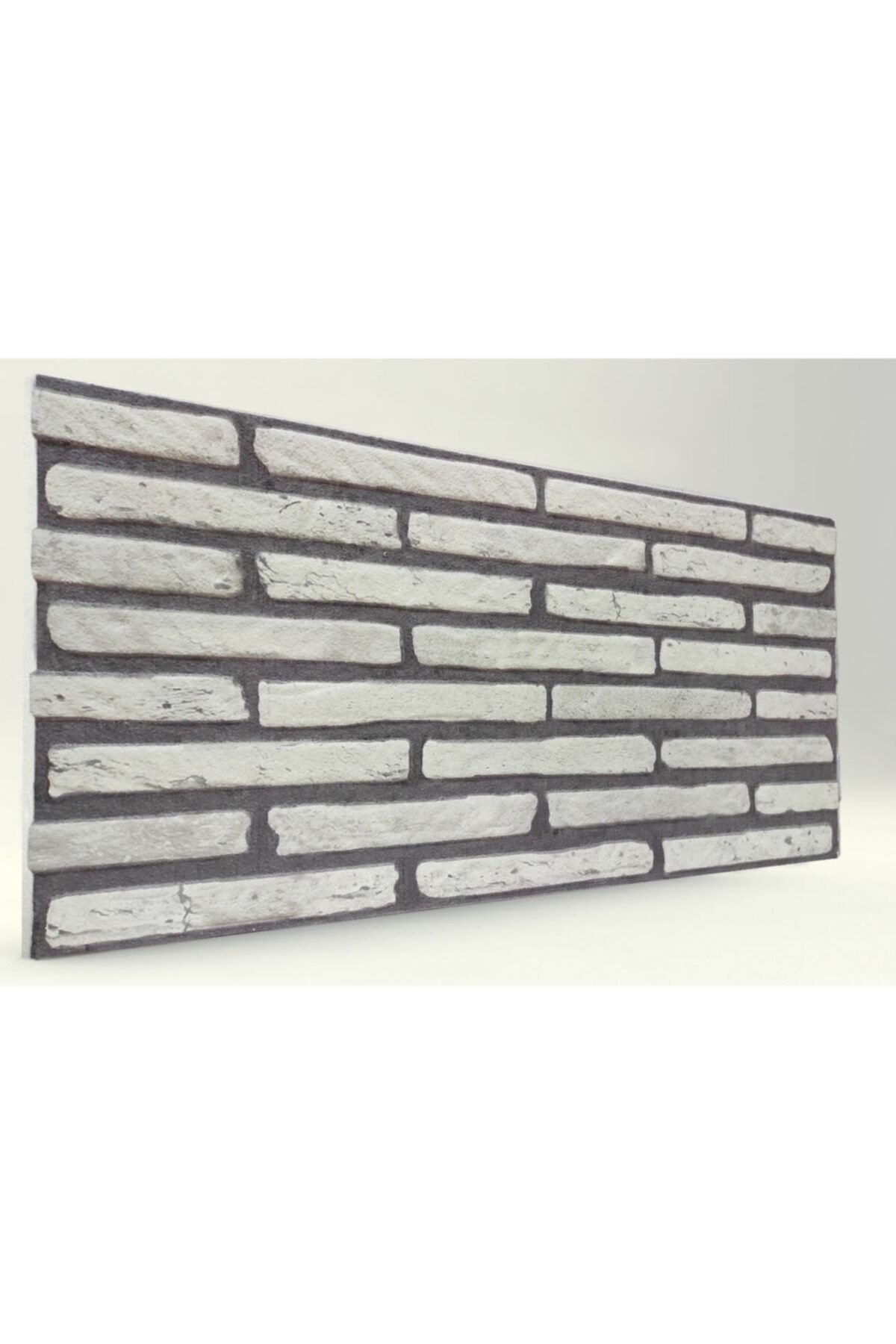 Dekor Panel 1 Paket 4 Adet Gri Ince Kesme Tuğla Desenli Strafor Duvar Paneli
