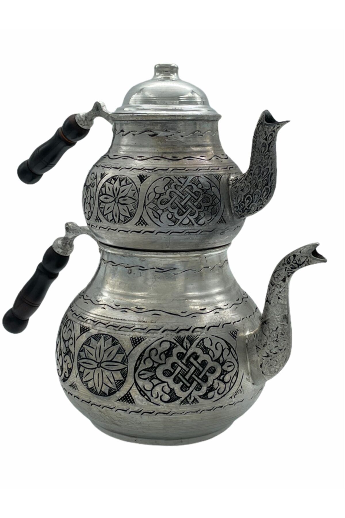 Tanrıkulu Bakırcılık Bakır Çaydanlık Oyma Nakışlı Kalaylı Eskitme