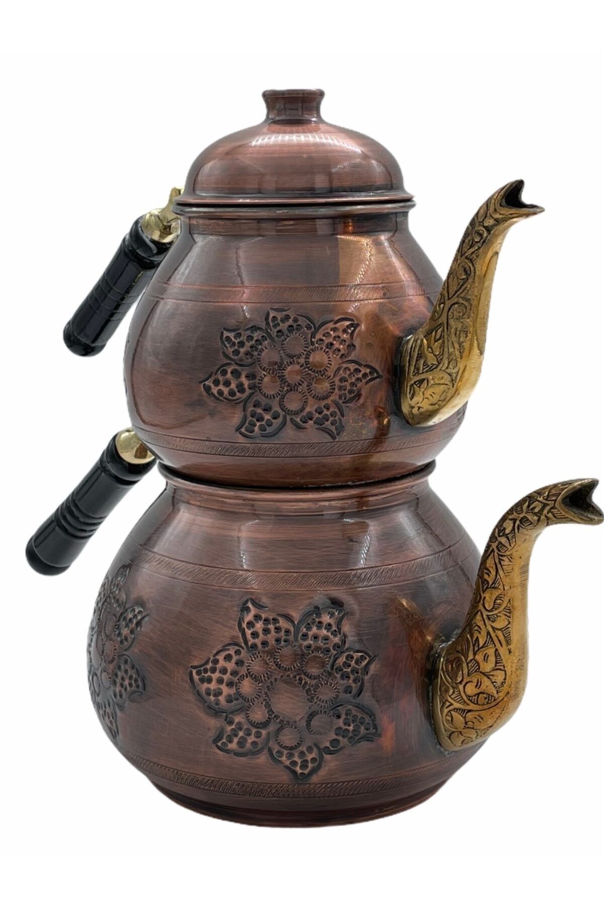 Tanrıkulu Bakırcılık Bakır Çaydanlık  Çiçek İşleme Kalem Oyma