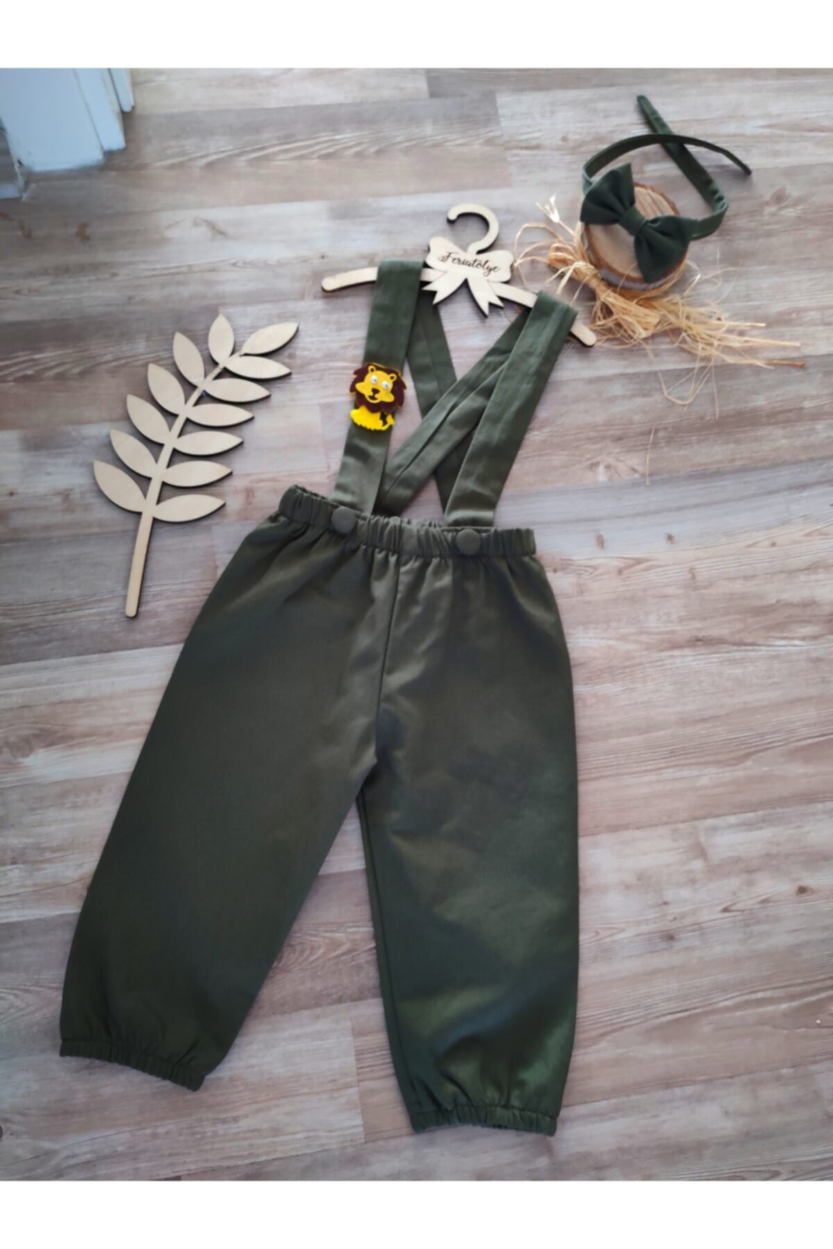 Feriatolye Aslan Konsept Erkek Bebek Yeşil Kışlık Salopet