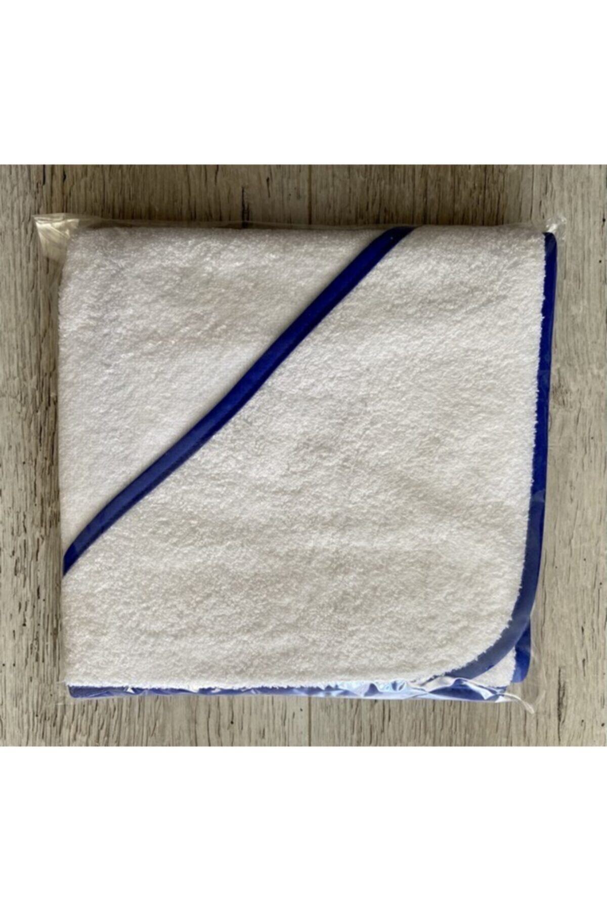 B&N HOME Bebek Banyo Havlu Kundak Önlük - Beyaz / Saks Biyeli