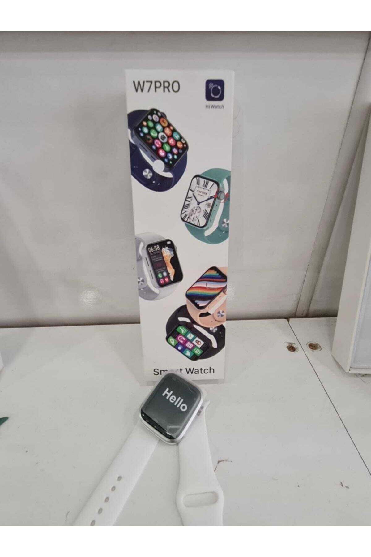 BilgeTech Watch W7 Pro Serisi Akıllı Saat Smartwatch 2022 Yeni Model Tüm Özellikler Aktif-beyaz Renk