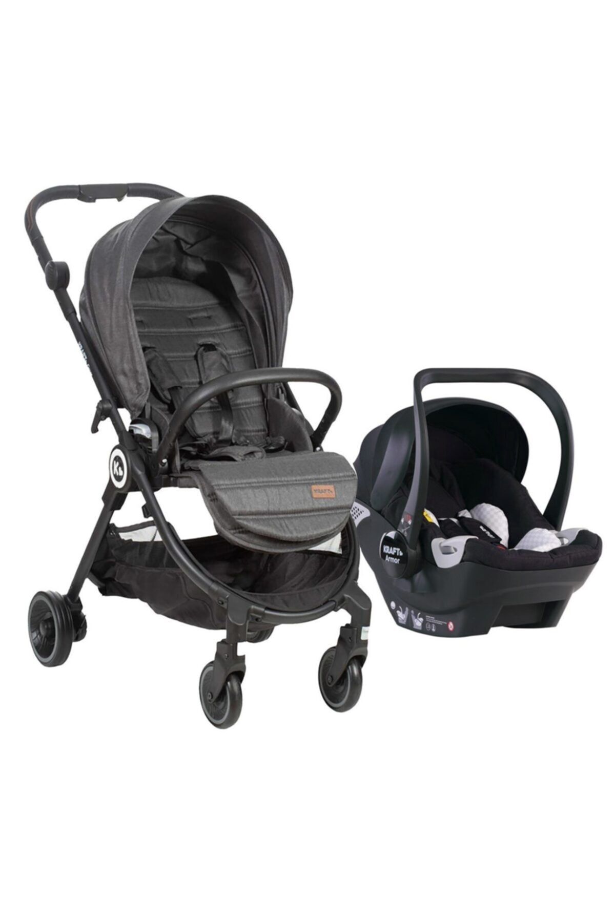 Kraft Onyx + Armour Travel Sistem Bebek Arabası