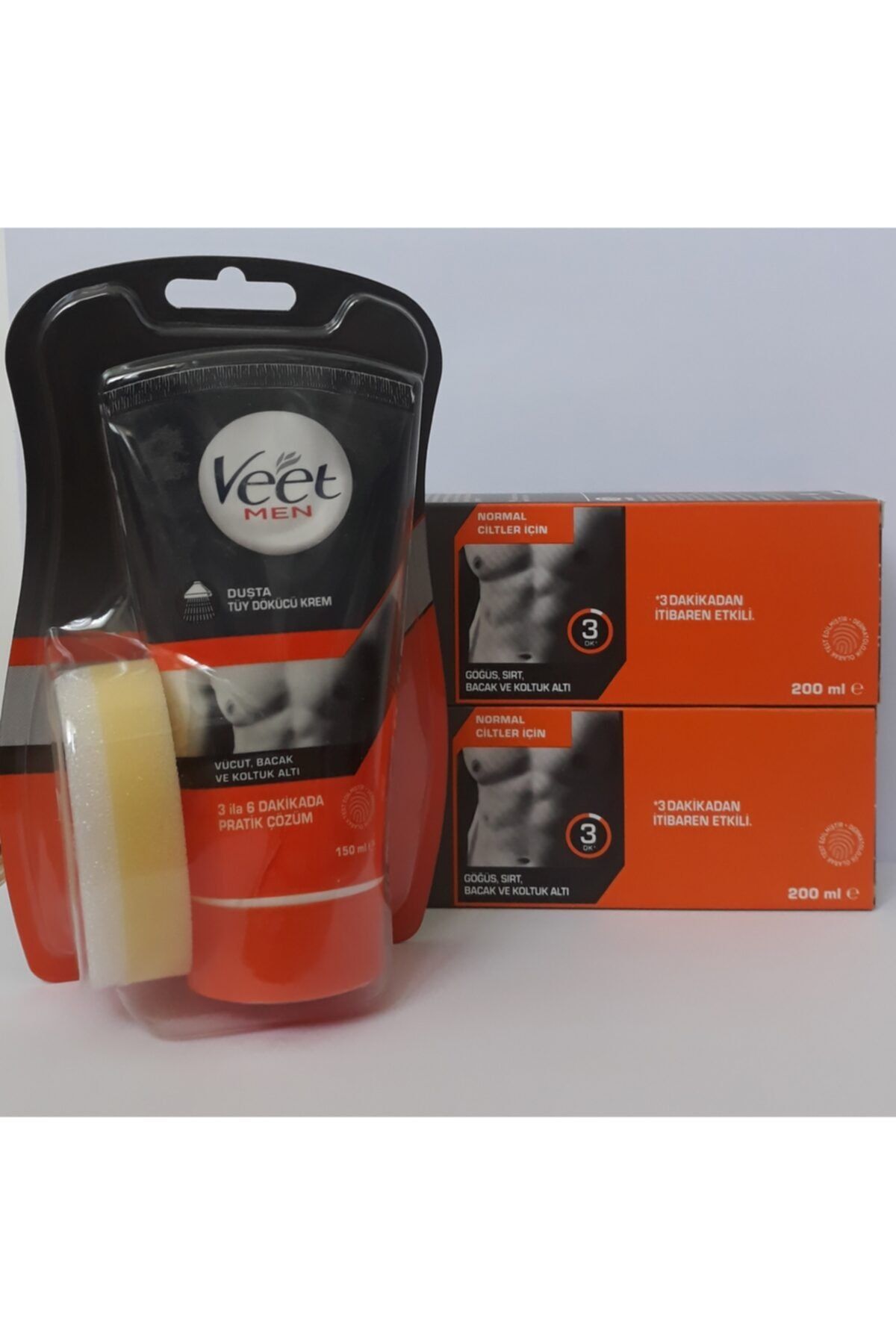 Veet Men Tüy Dökücü 200 Ml 2 Adet + Duşta Tüy Dökücü 150 Ml 1 Adet