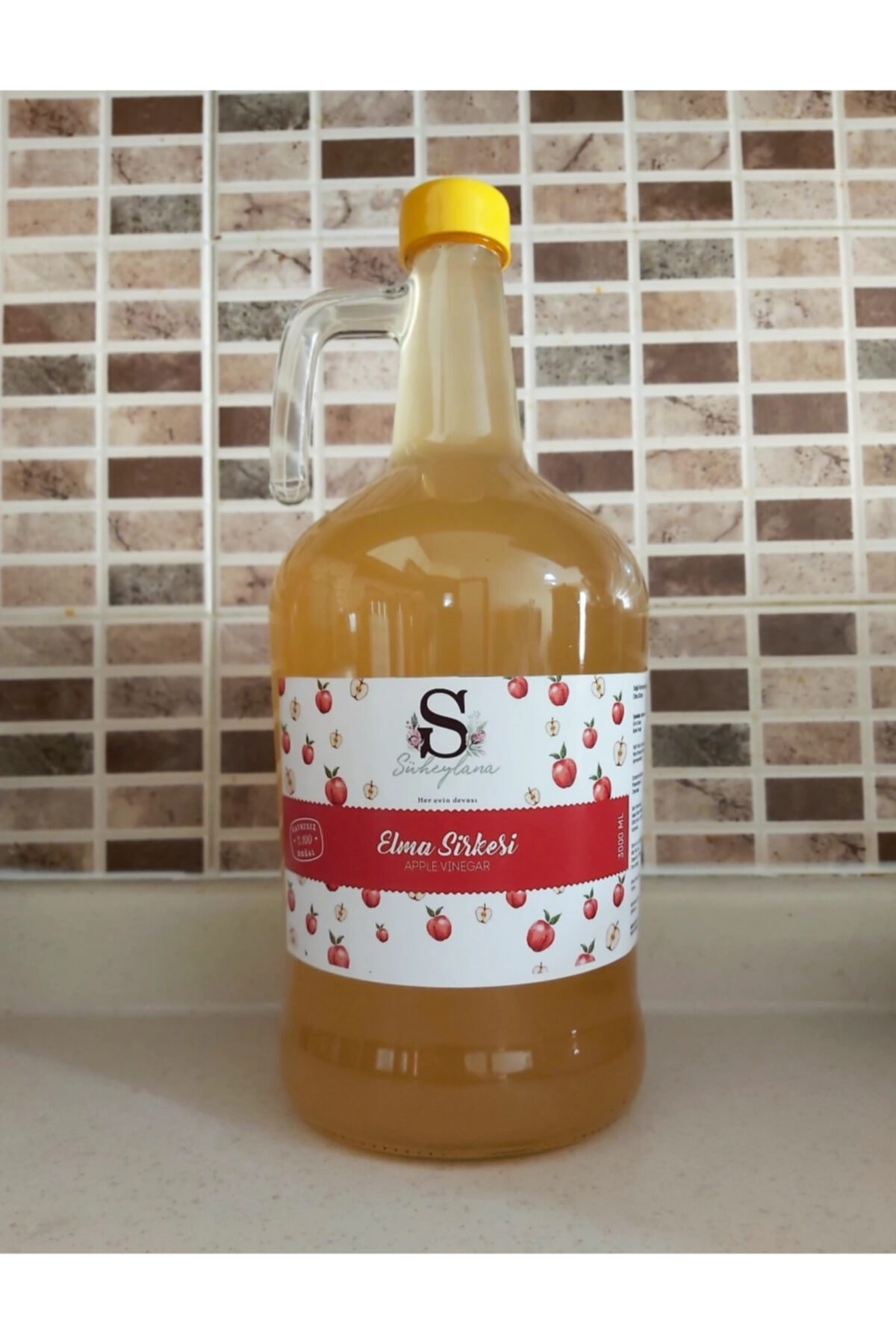 Süheylaana Doğal Elma Sirkesi 3  lt Cam Şişede