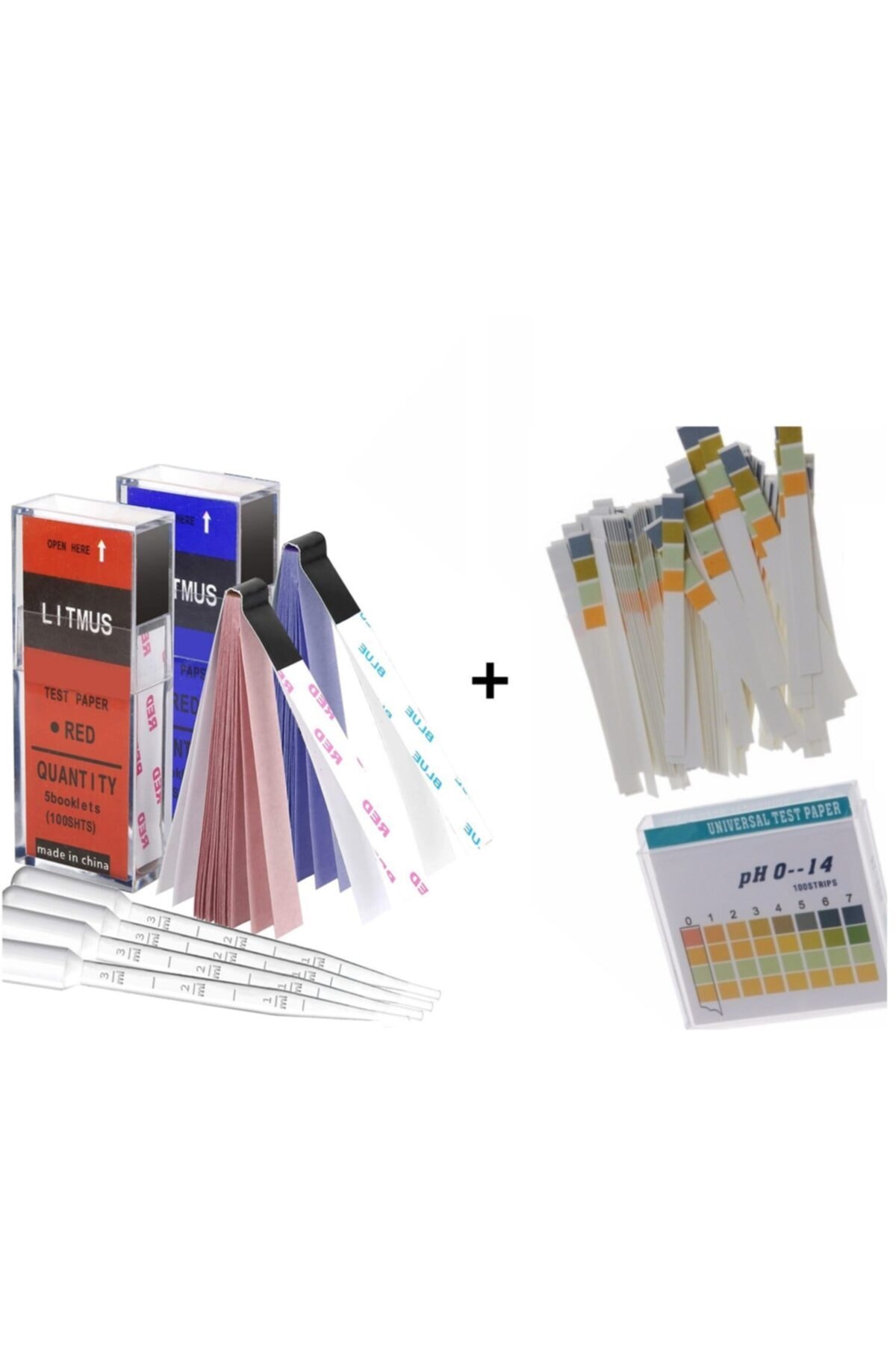 OkulStore Ölçüm Seti - Turnusol Kağıtları (mavi+kırmızı) + Ph Kağıdı