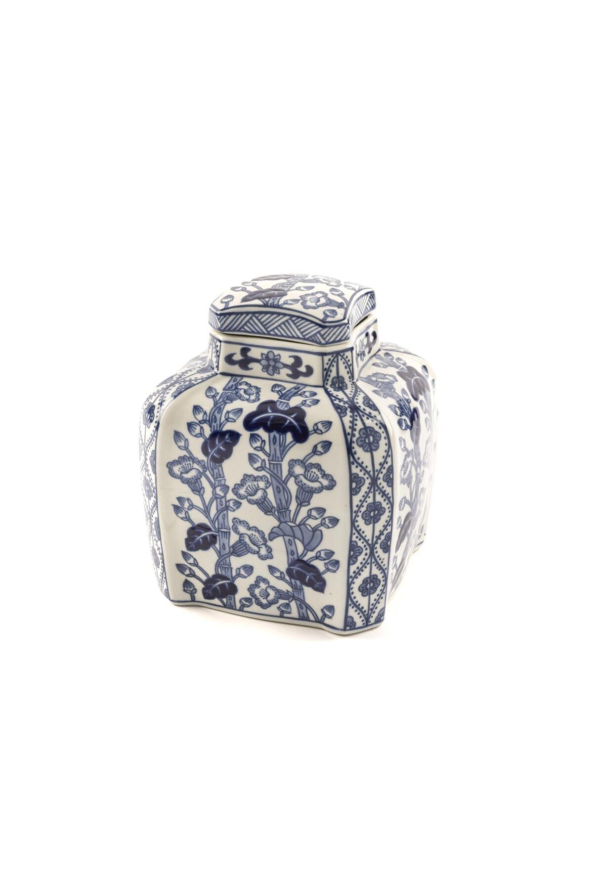 Mikasa Moor Blue White Porselen Kapaklı Küp 16x20cm