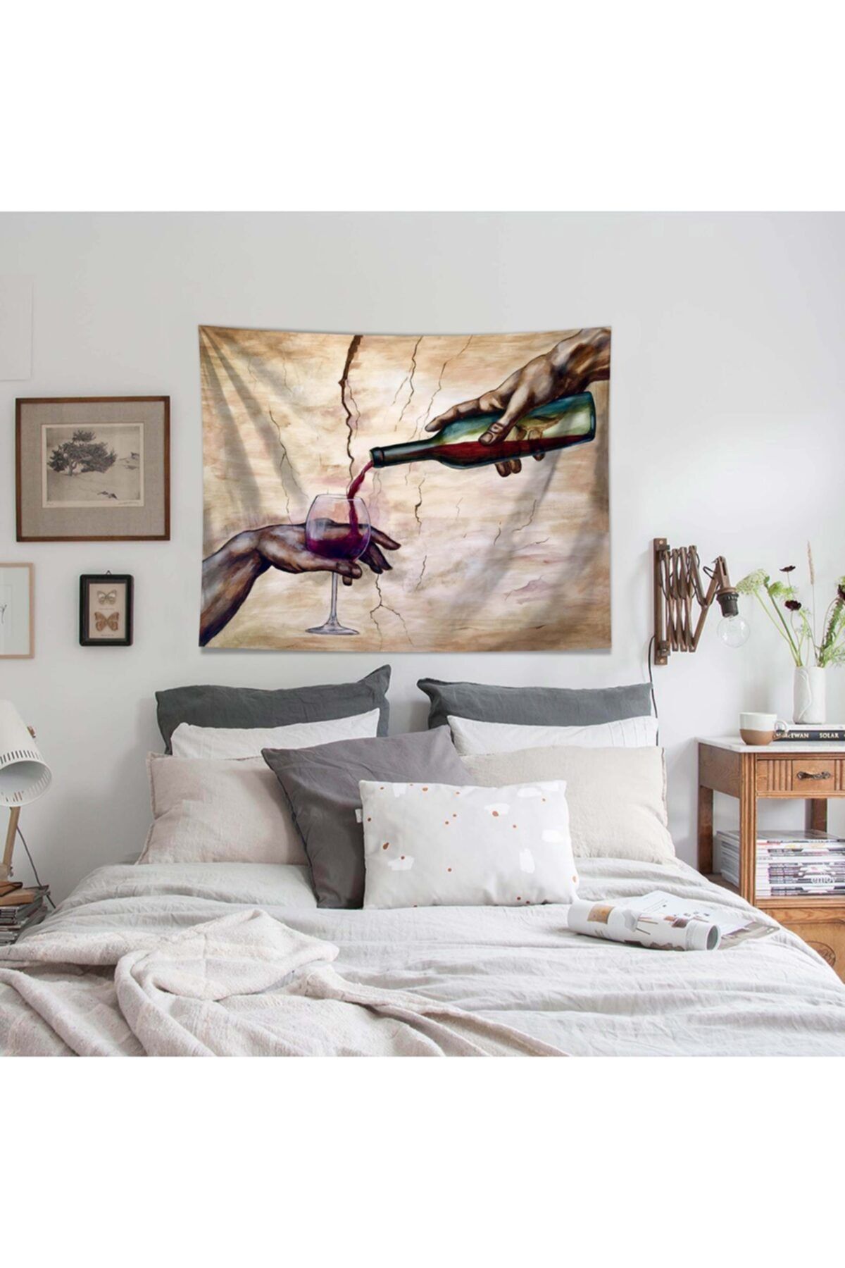 dessan home Kahverengi, Michelangelo Kadeh Desenli, Dekoratif Duvar Örtüsü