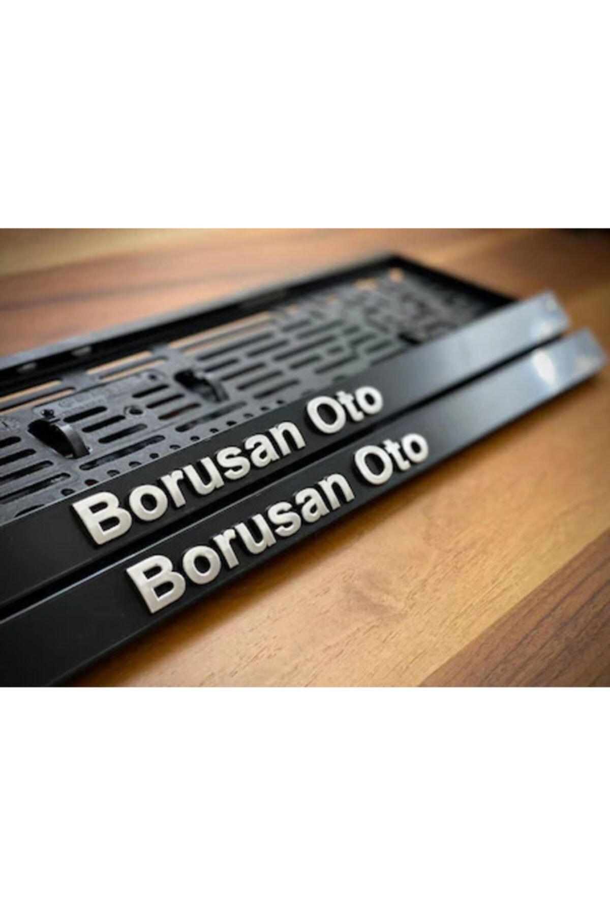 Ankaflex Borusan Oto Plakalık 2 Adet Uzun Siyah Parlak Plakalık Esnek Plastik Dikdörtgen Tüm Araçlar