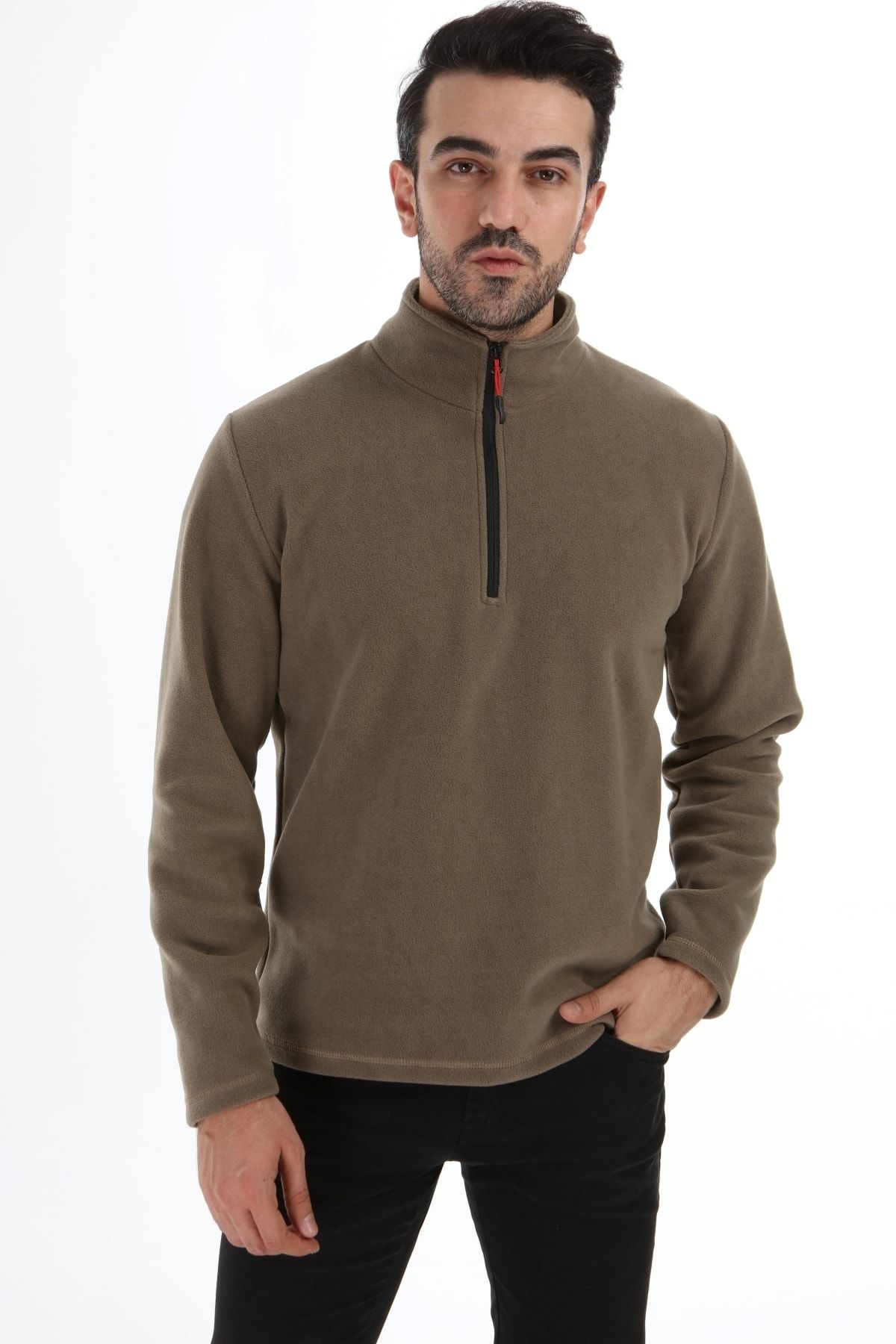 Honest Unisex Yeşil Store Tek Fermuarlı Polar