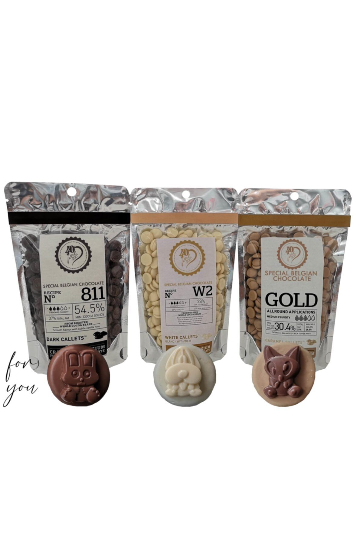 Callebaut Bitter Çikolata 100 gr Beyaz Çikolata 100 gr Karamelli Çikolata 100 gr