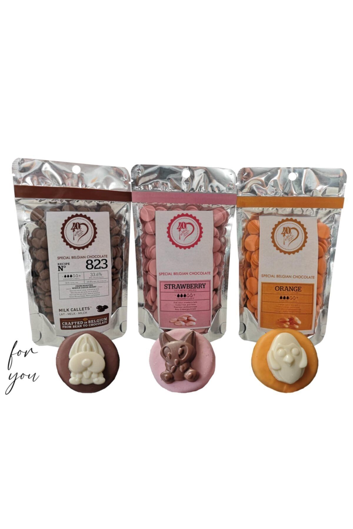 Callebaut Sütlü Çikolata 100 gr Çilekli Çikolata 100 gr Portakallı Çikolata 100 gr