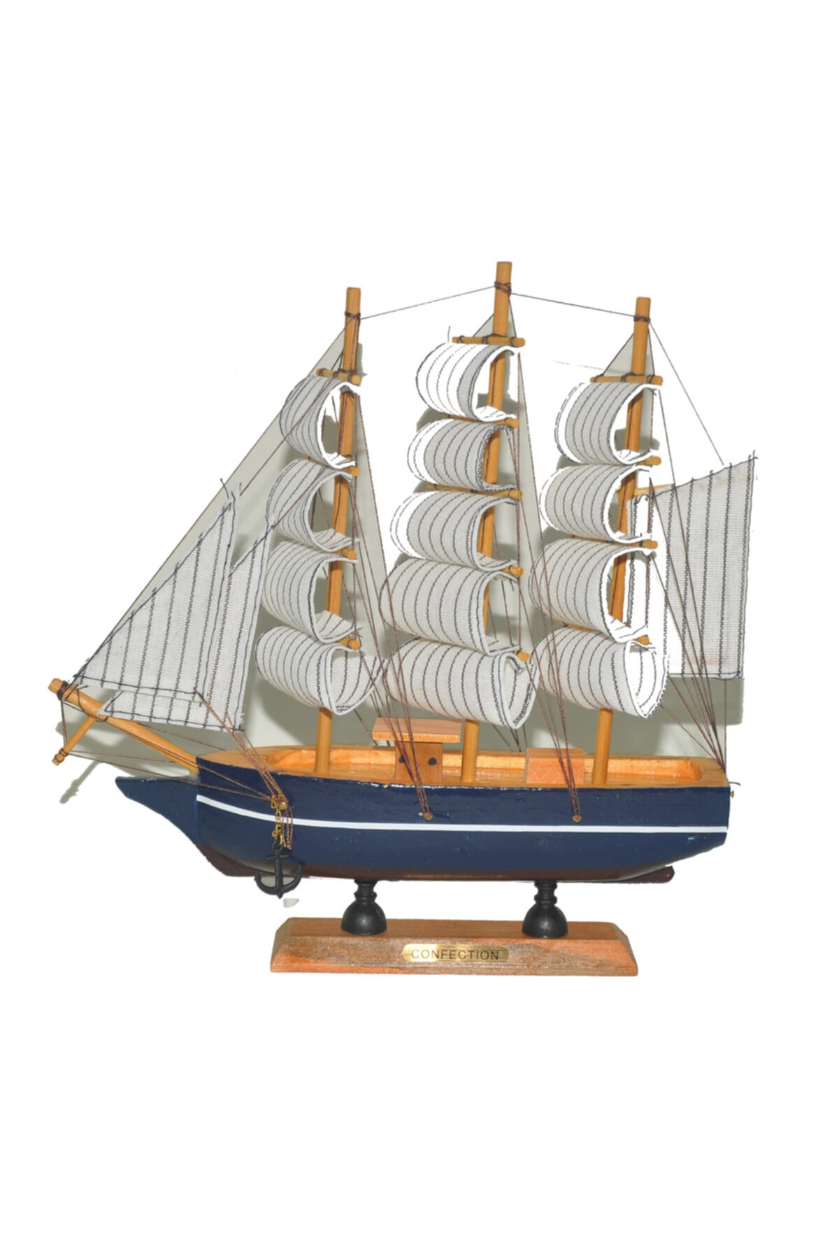 elife shop Es10360b El Yapımı Ahşap Yelkenli Gemi Maketi  25 Cm.