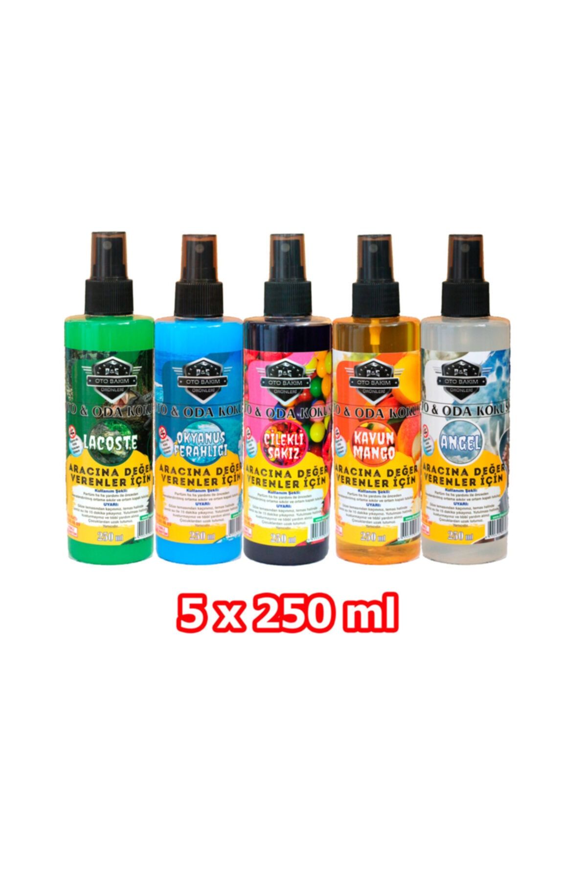DirayStore D&s 5li Oto Koku Seti 5 Farklı Oto Araç Kokusu