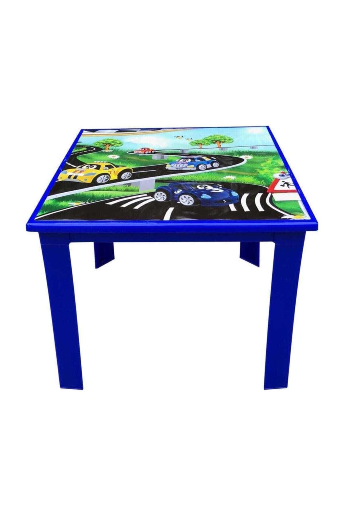 Fiore Çocuk Masası Plastik Mavi Araba Resimli H40 1-3 Yaş Için