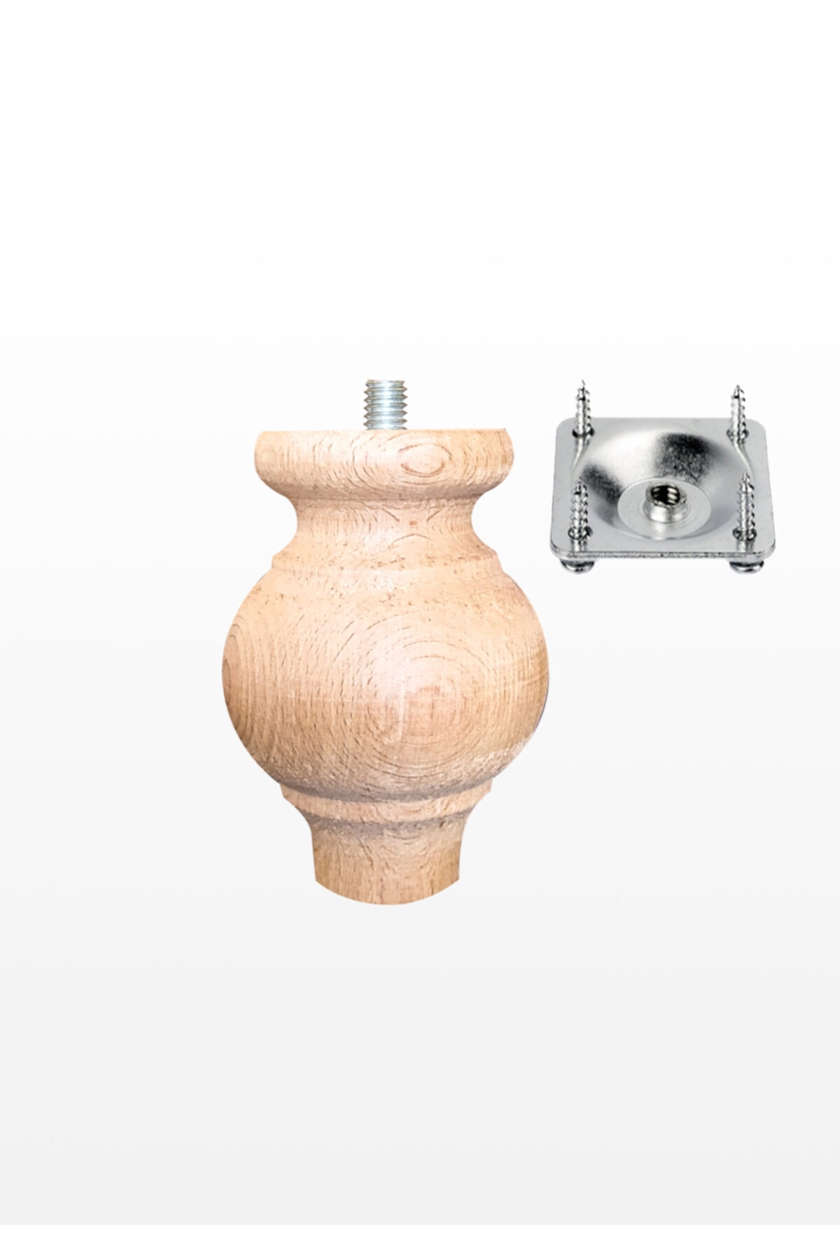 turanahşap Koltuk Ayağı - Baza Ayağı / Uzunluk:12 Cm / Çap: 7.5 Cm