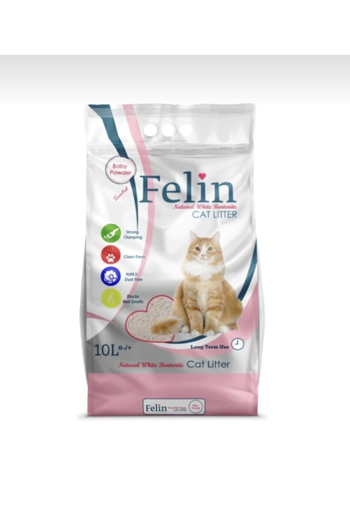 FELİN Topaklaşan Kedi Kumu 10 Lt Bebek Pudrası Kokulu