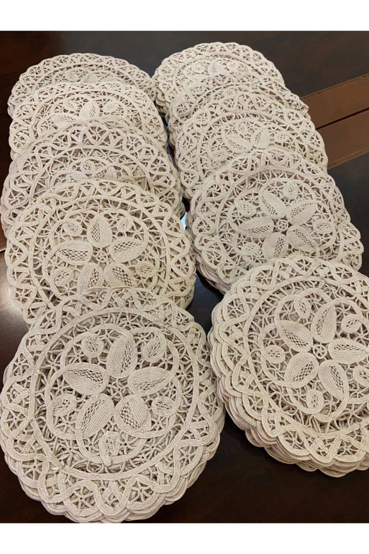 antika rahibe Anglez El Işi Kokteyl Peçetesi 6 Adet