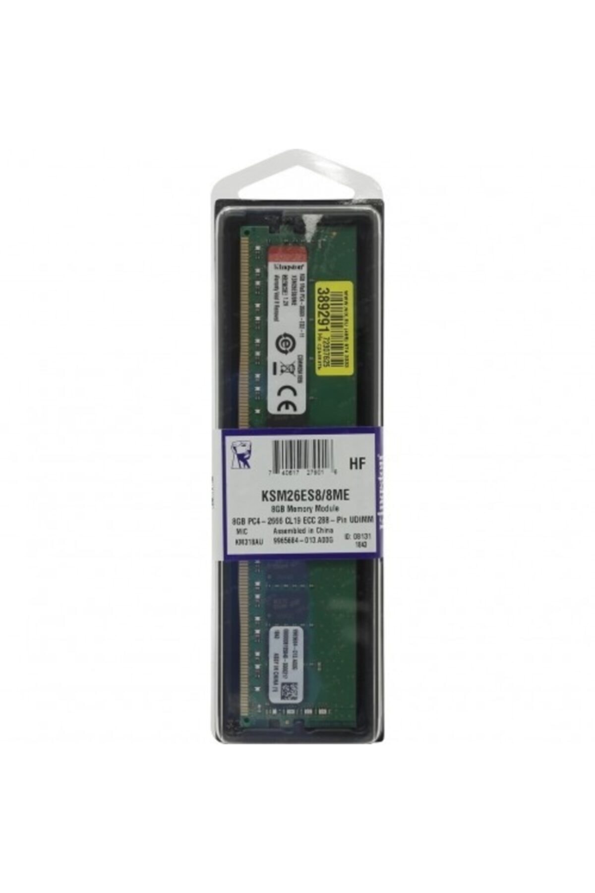 Kingston Kıngston Ddr4 Lv Ecc Udımm 8gb 2666mhz Ksm26es8/8me 1rx8 Sunucu Ram