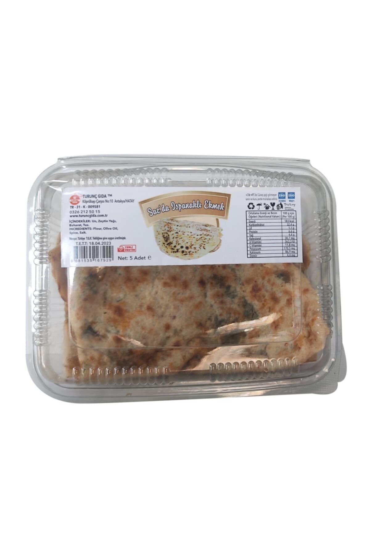 Turunç Gıda Ispanaklı Katıklı Ekmek Sac'da 5 Adet