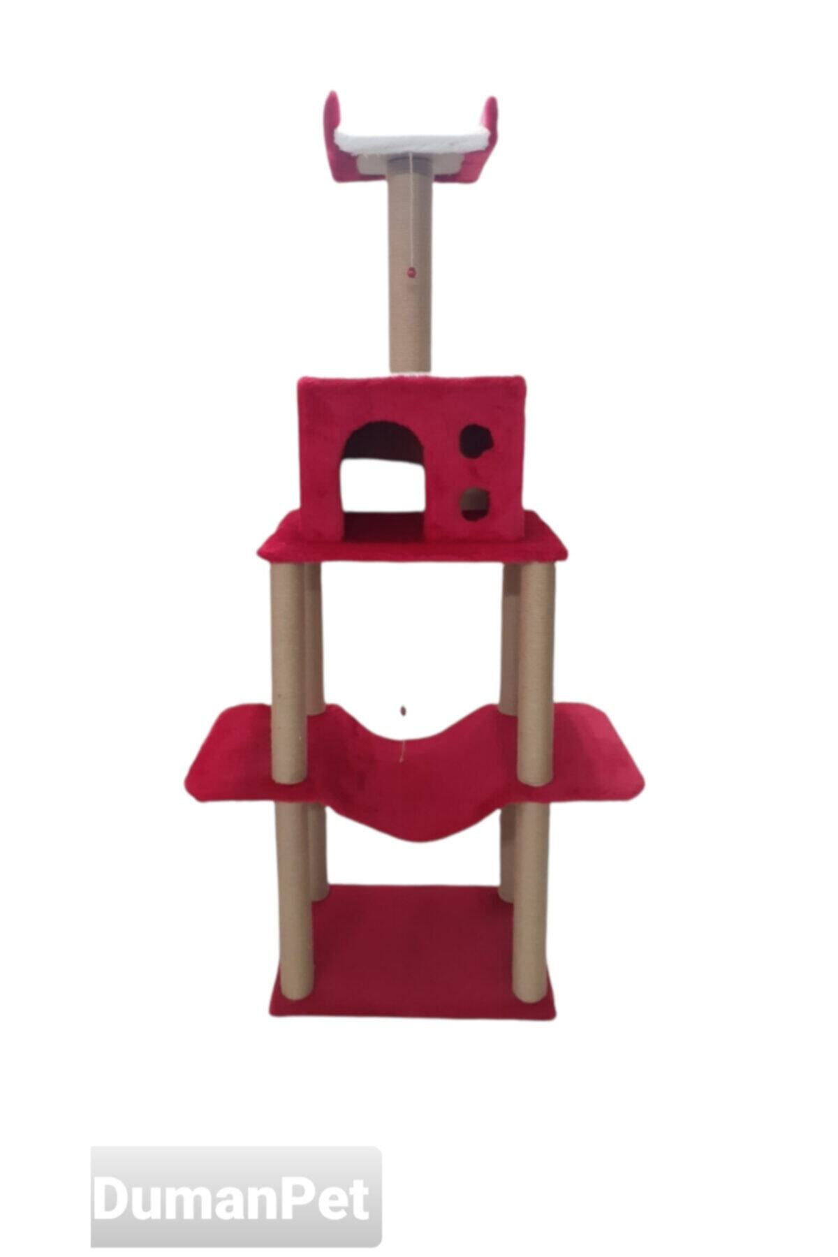 Dumanpet Kedi Tırmalama Evi 160x55x40 [e-5] Kırmızı