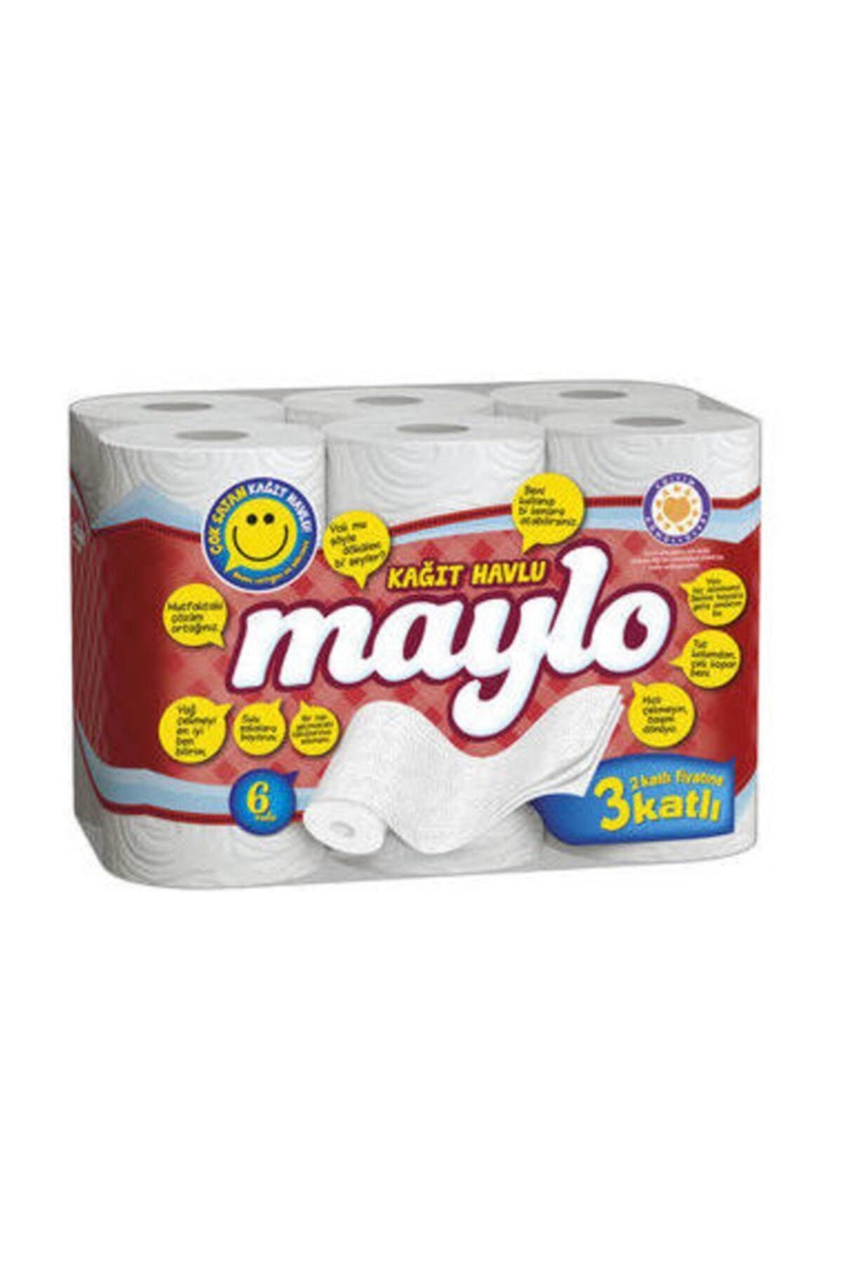 Maylo X16 Super 500825 3 Katlı Kağıt Havlu 6 Rulo (KOKUSUZ)