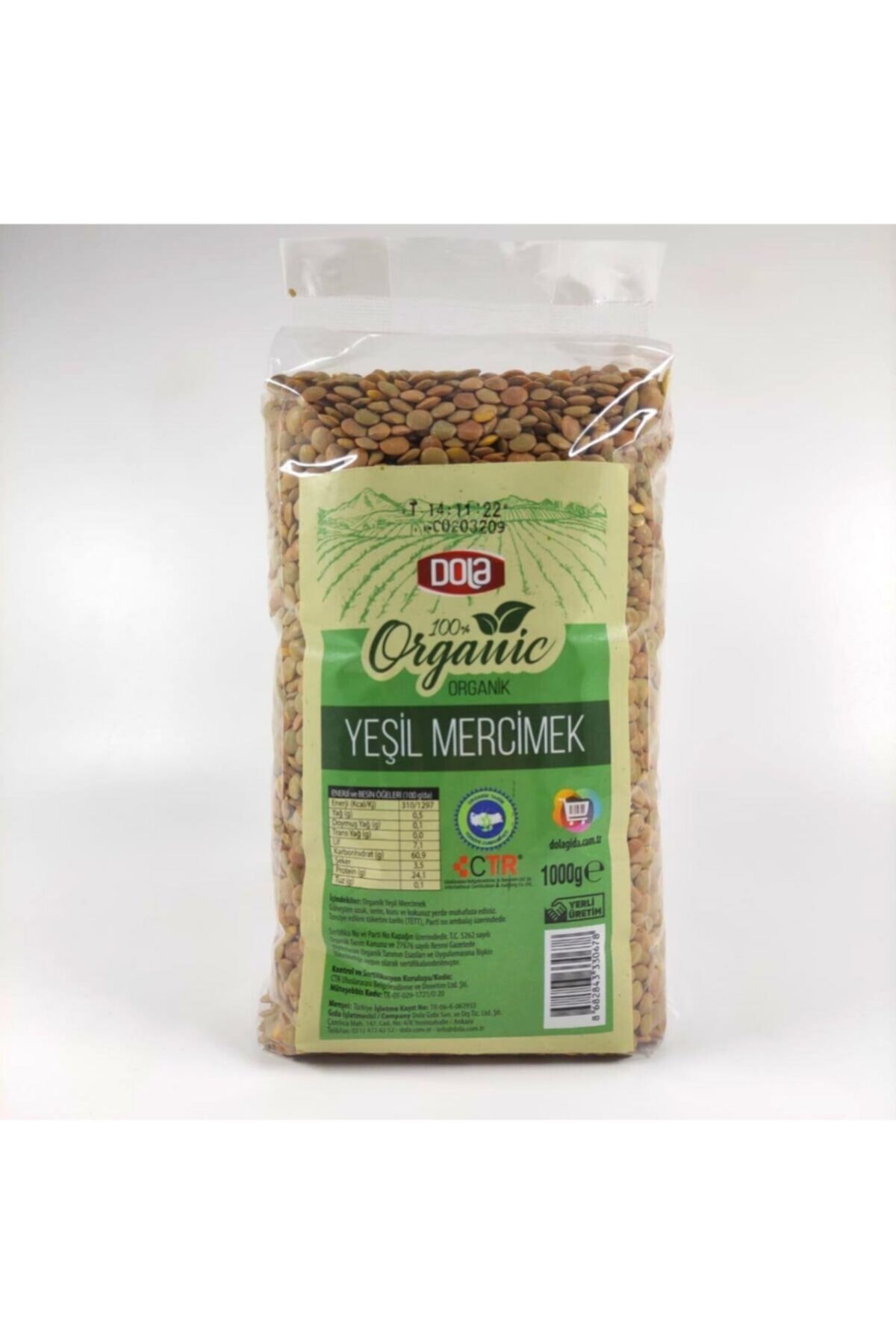 Dola Organik Yeşil Mercimek 1 Kg