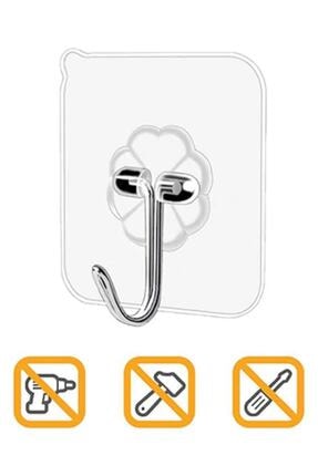 4 Adet Şeffaf Güçlü Kendinden Yapışkanlı Kapı Duvar Askıları Ağır Yük Taşıma Image 3