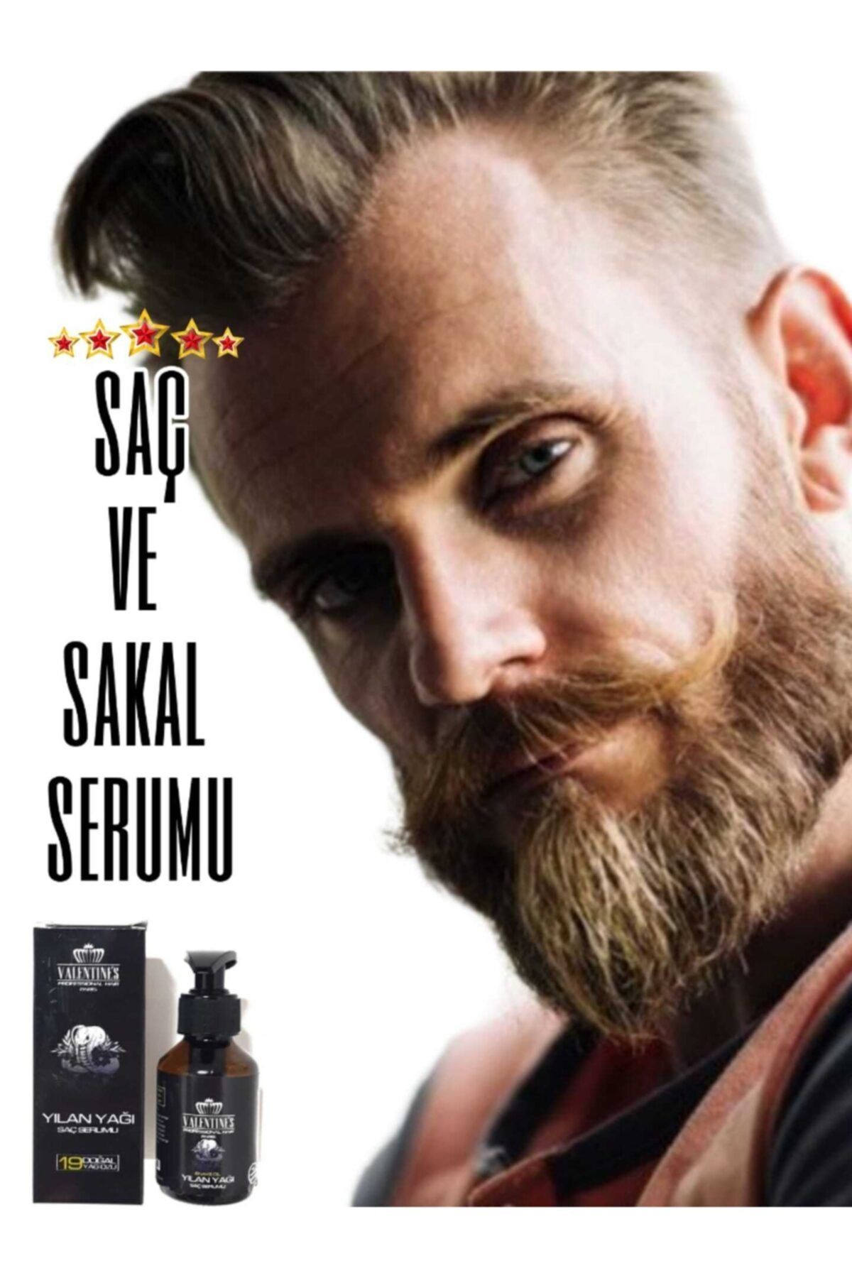 VALENTINES PROFESSIONAL Erkeğe Özel Yılan Yağı Saç Sakal Serum Professional