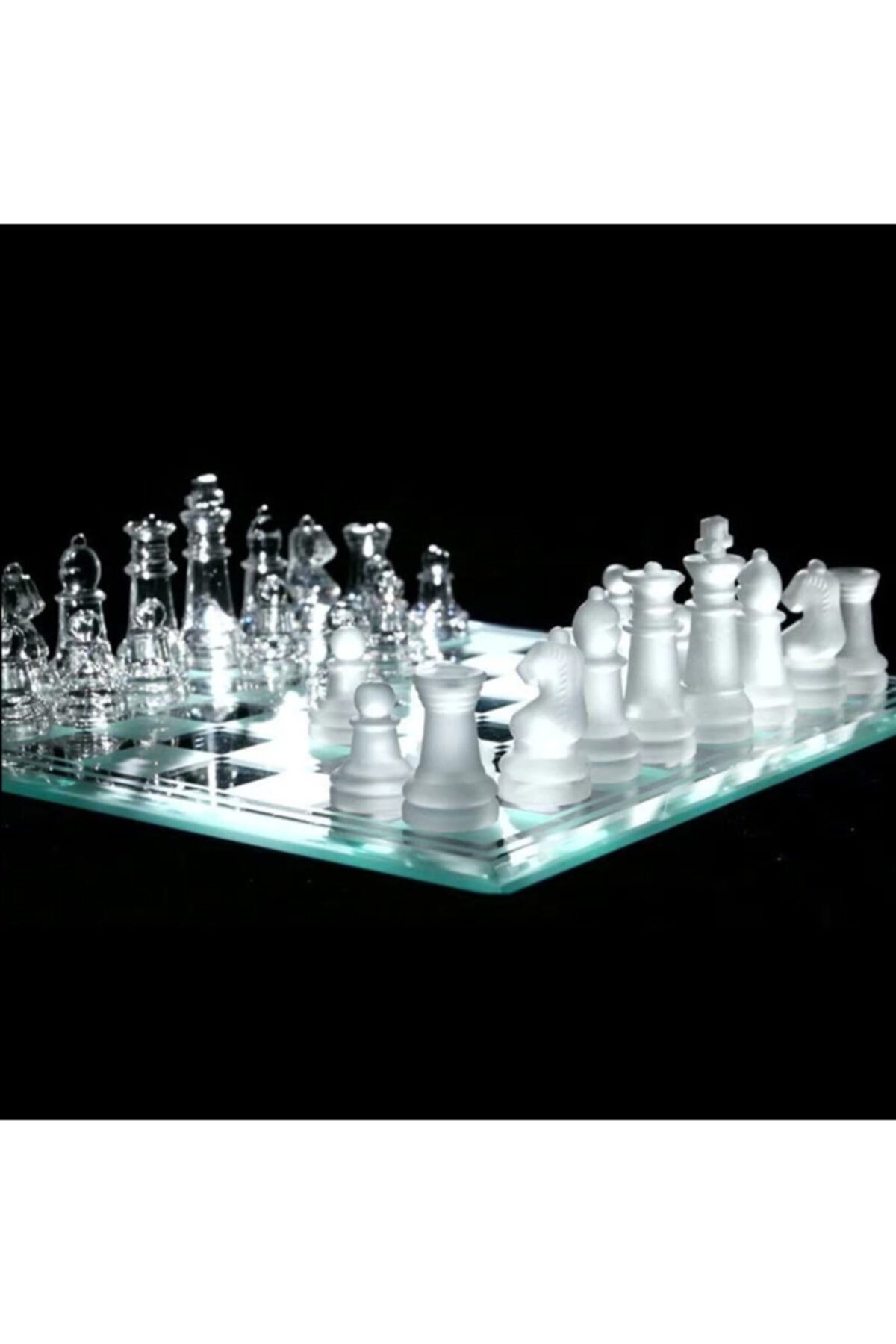 Aden Concept Glass Chess Cam Satranç Takımı Dekoratif Hediyelik