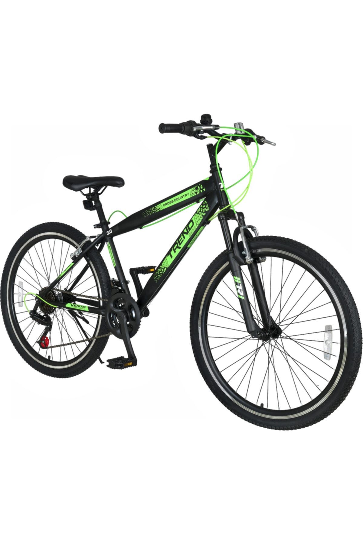 TRENDBIKE Vento 27,5 Jant Önden Amortisörlü Bisiklet, 21 Vites Erkek Dağ Bisikleti Siyah-neon Yeşil