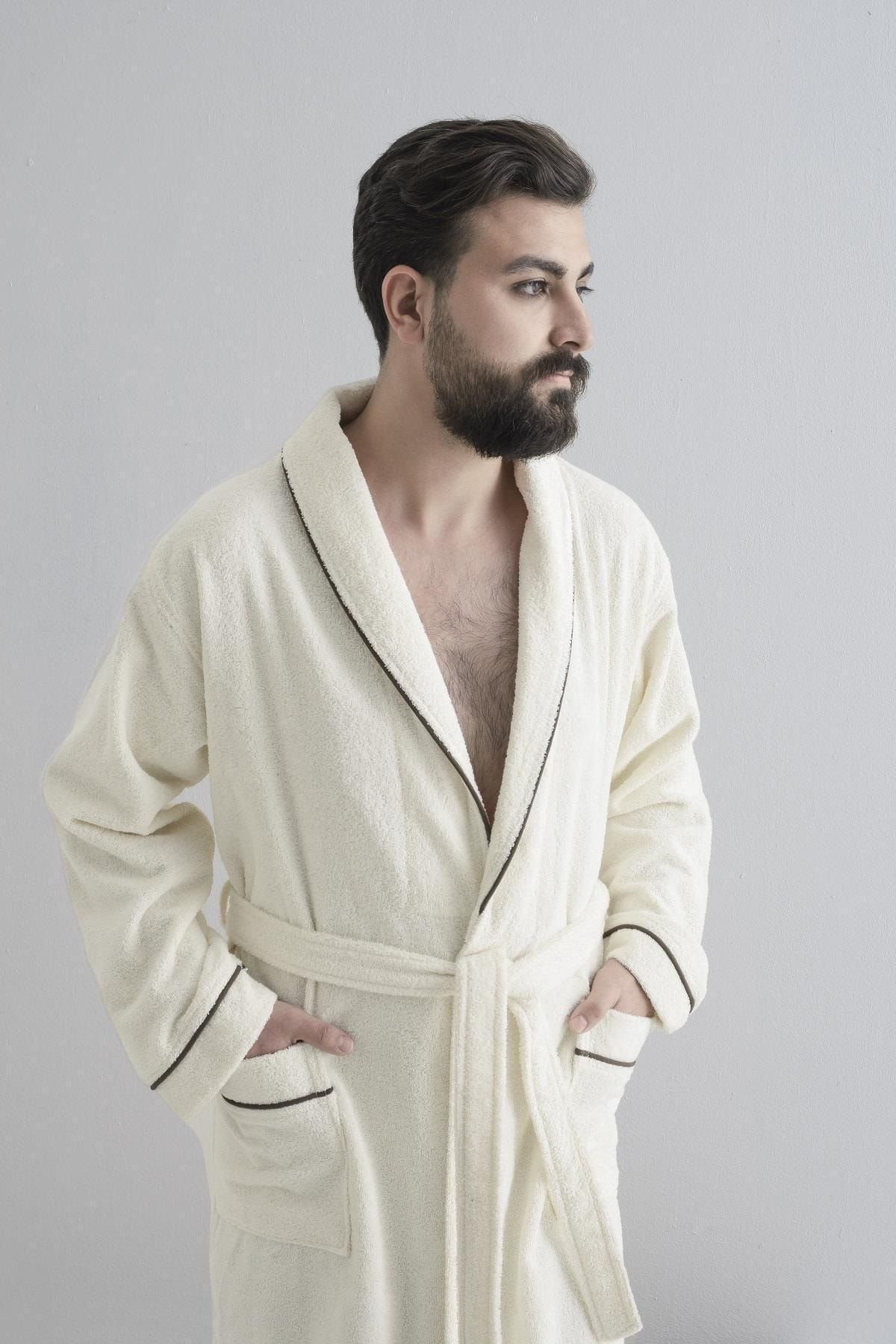 COTTONMANIA Joseph Robe Coffee Ekstra Yumuşak Modern ve Özel Tasarım Pamuk Unisex Salyaka Bornoz