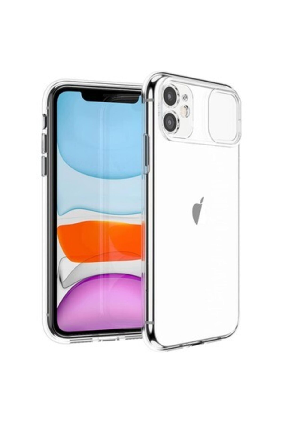 YAYACASE Iphone 11 Uyumlu Şeffaf Sürgülü Köşe Korumalı Arka Kapak Telefon Kılıf