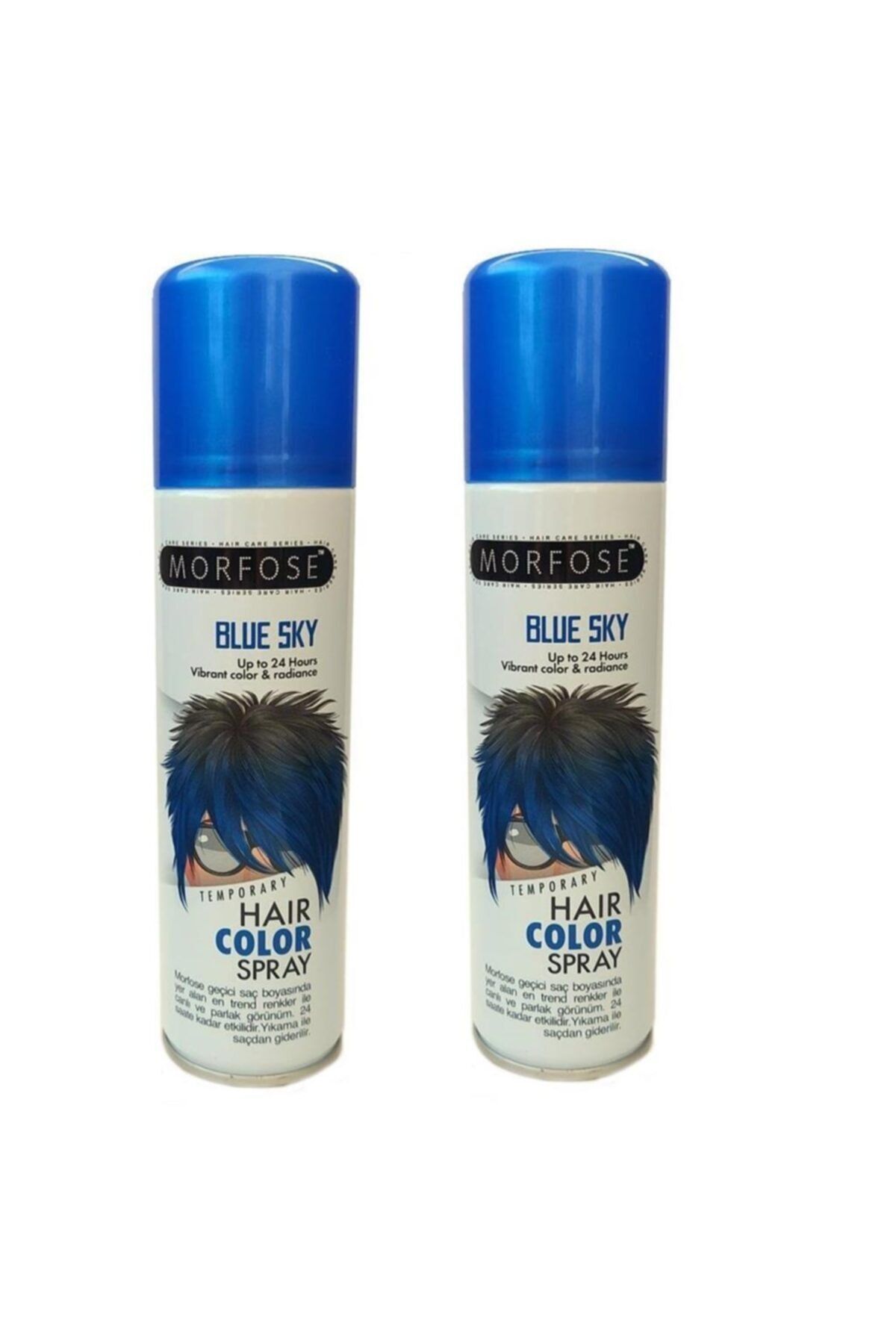 Morfose Hair Color Spray 150ml Blue Sky Renkli Saç Spreyi X 2 Adet