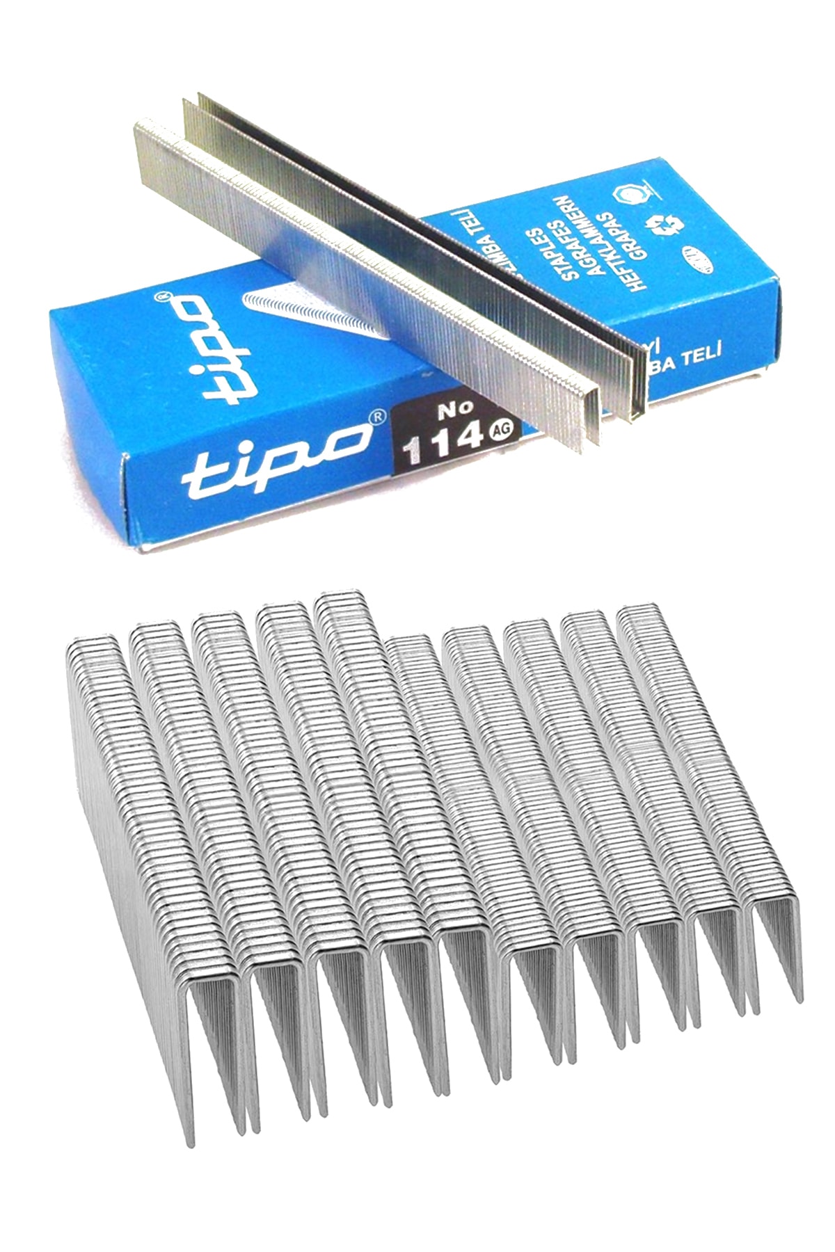 Craftex Krom14mm 304 Paslanmaz Çelik Avrupa Galvaniz Yüksek Mukavemetli Zımbateli 2.500 Adet