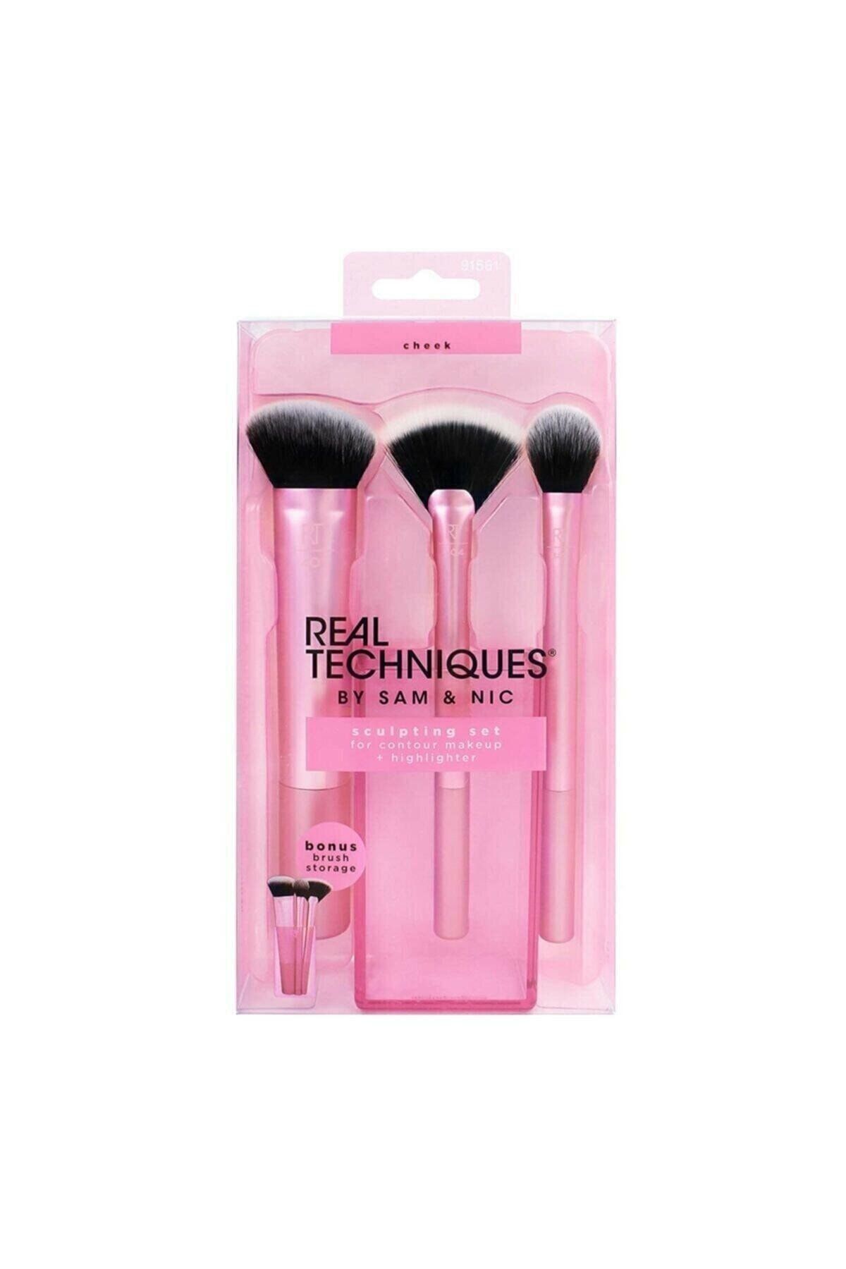 Real Techniques Sculpting Set Ten Makyajı Fırça Seti ve Organizer Fırça Kutusu 1561